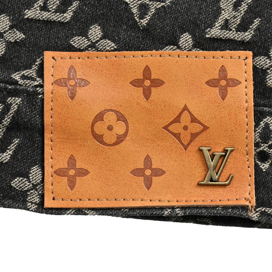 Louis Vuitton 24Fw all-over monogram and red man embroidered denim jacket