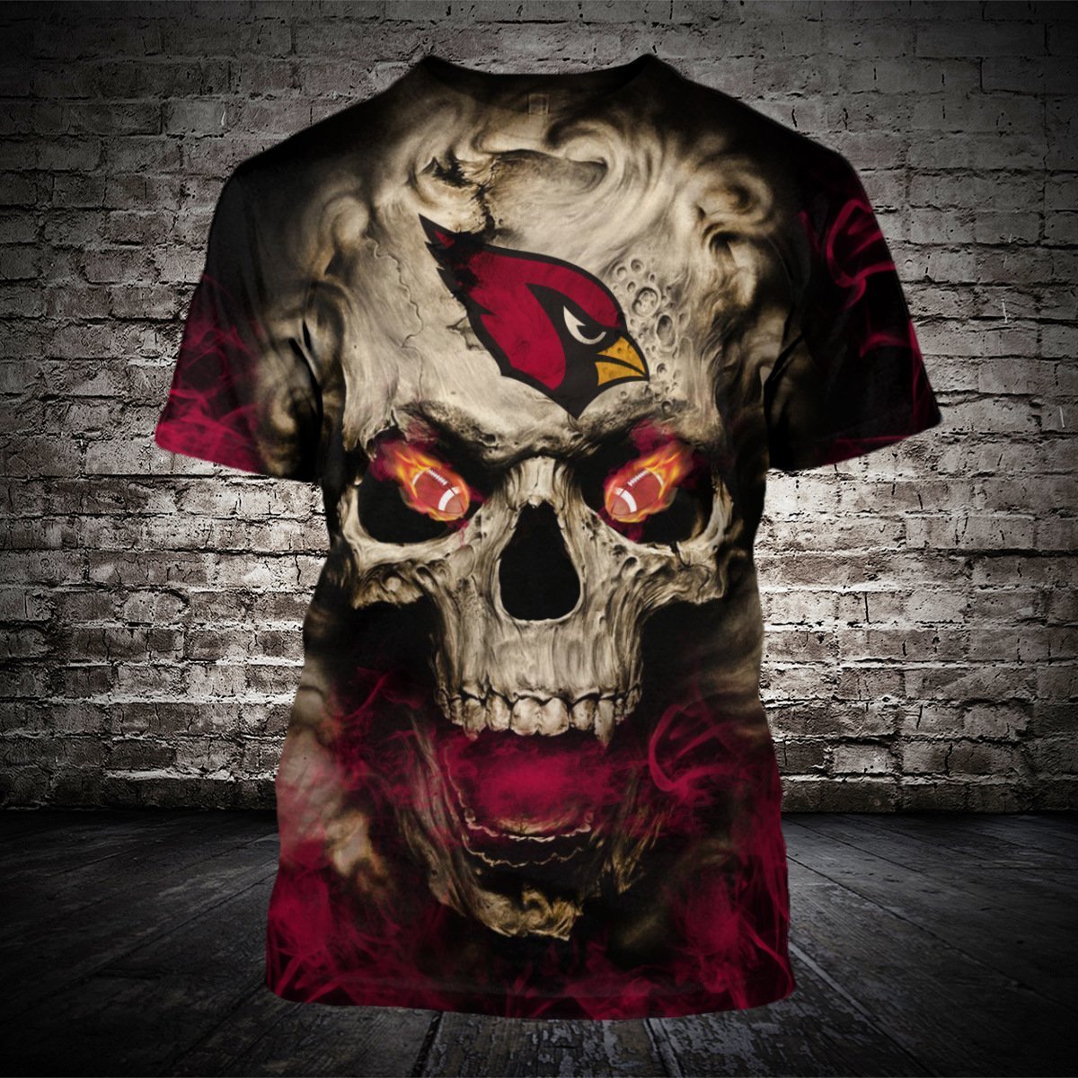 CARDINALS 3D HOODIE SKULL51