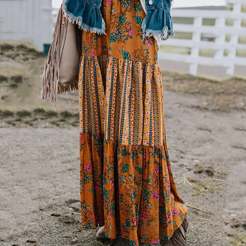 Women Printed pleated skirt
