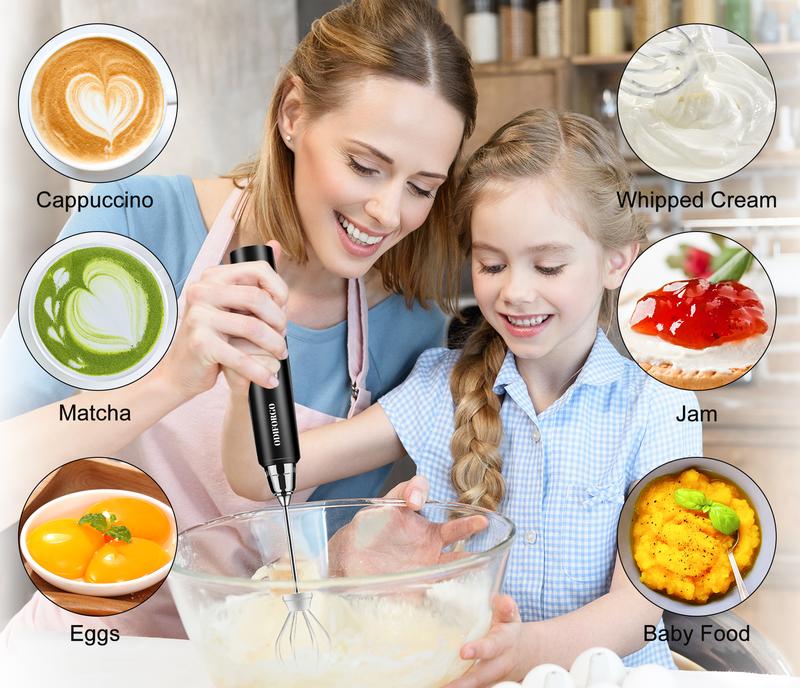 🍳 Embrace Cord-Free Cooking Freedom✨Electric Handheld Mixer with 3 Heads, with USB Rechargeable & 3 Speeds