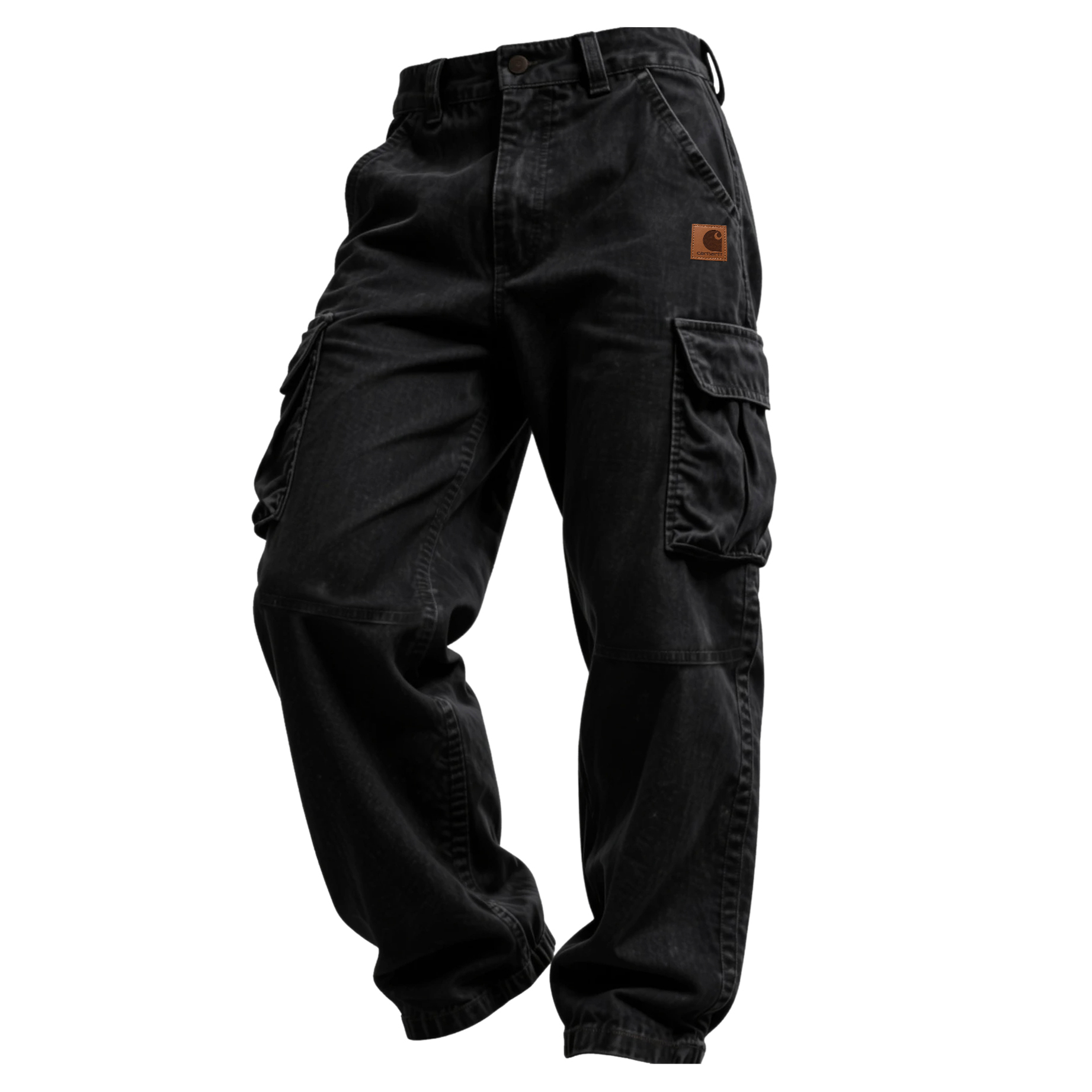 Black Cargo Pants with Multi-Pockets for Everyday Wear