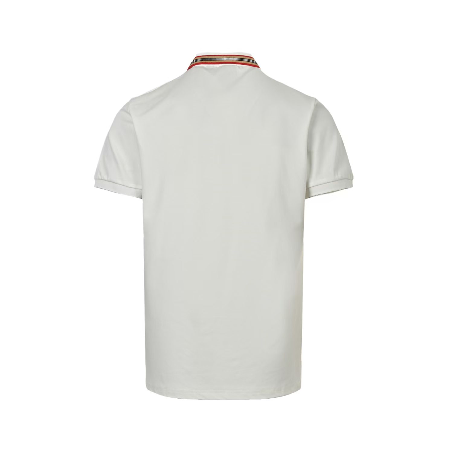 Burberry Polo short sleeves with colorful stripe embroidery on the collar