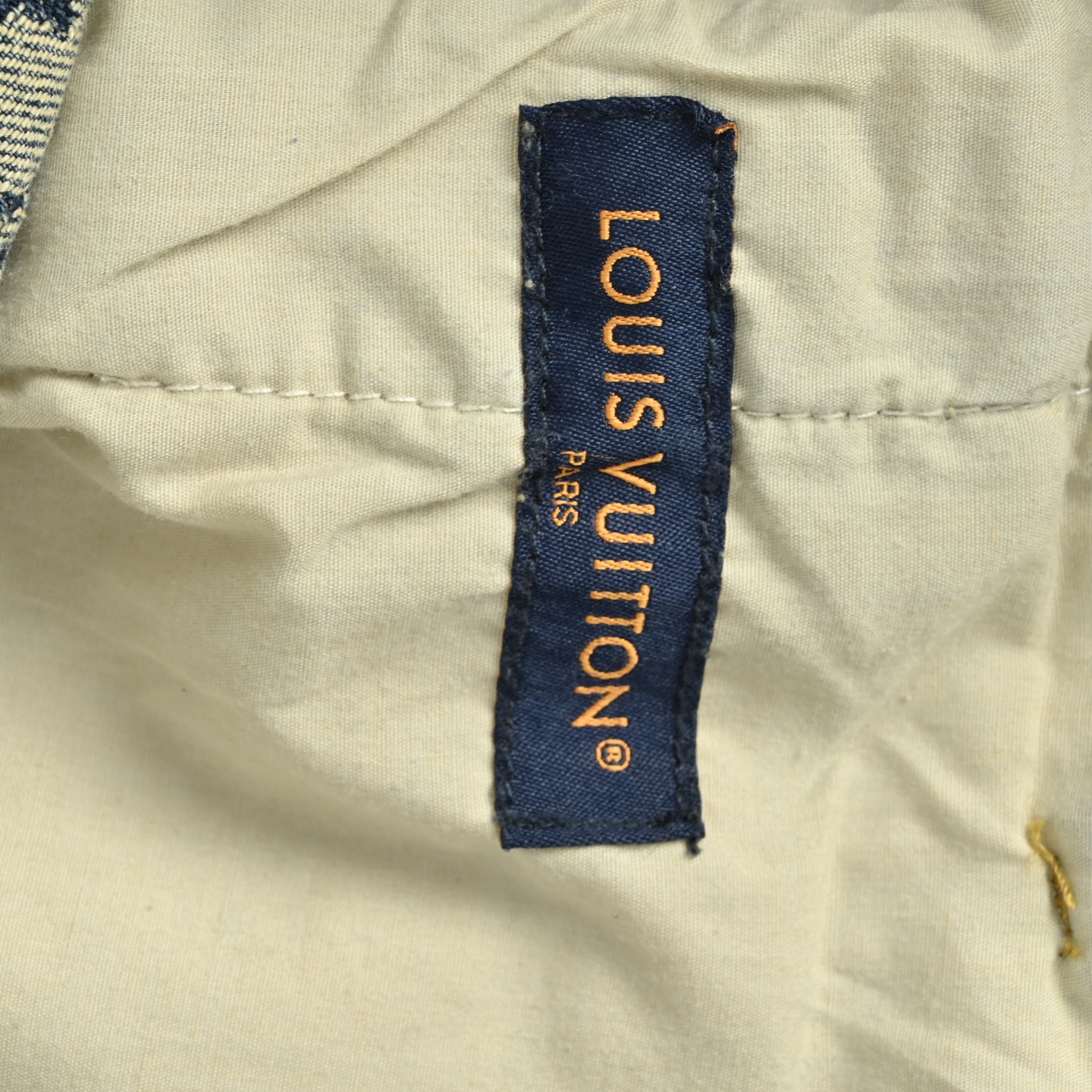 Louis Vuitton 25ss leather trim jacquard all over print jeans
