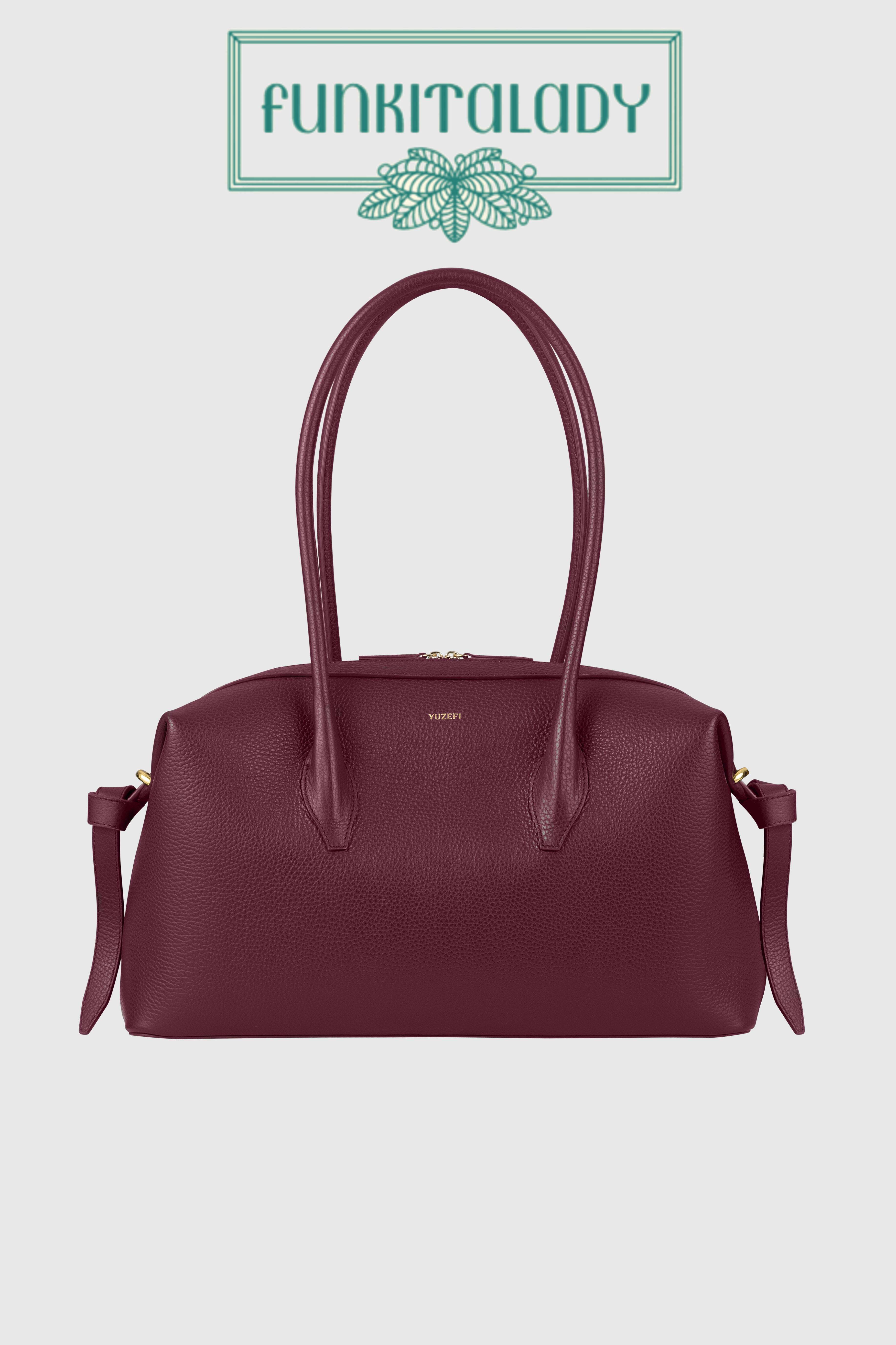 BRIOCHE DUFFLE - WINE PEBBLE GRAINED LEATHER