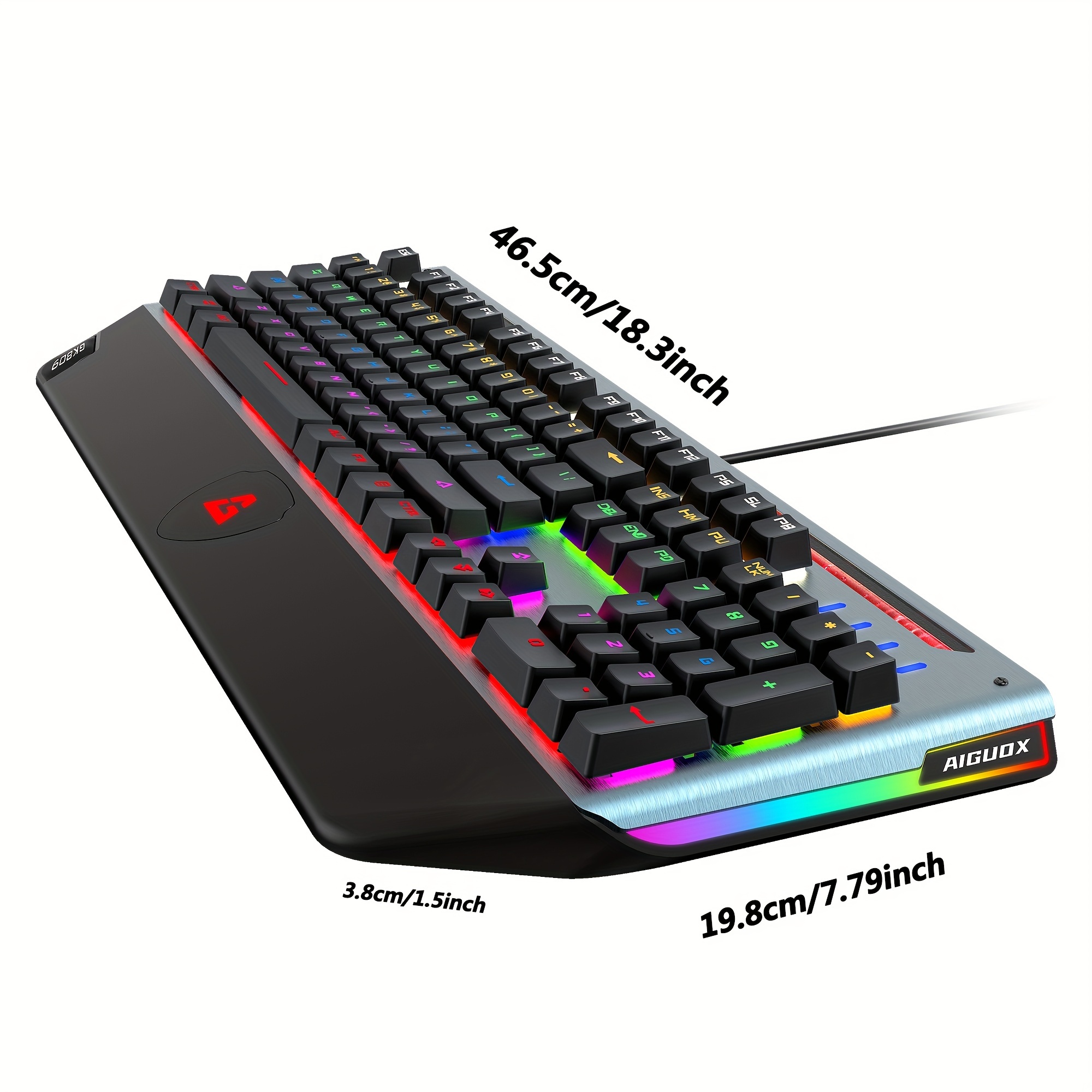 104 Keys Green Axis Integrated Hand Support Metal Mechanical Gaming Keyboard