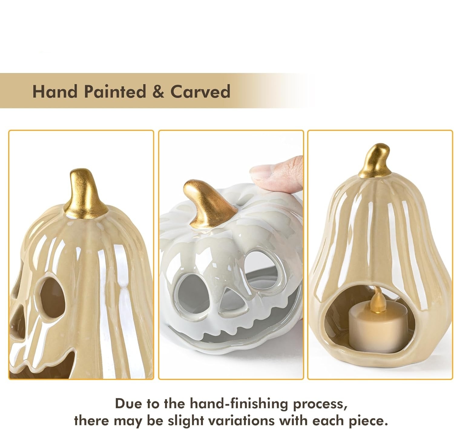 ✨Flash Sale✨Ceramic Pumpkin with 3 Tea Lights