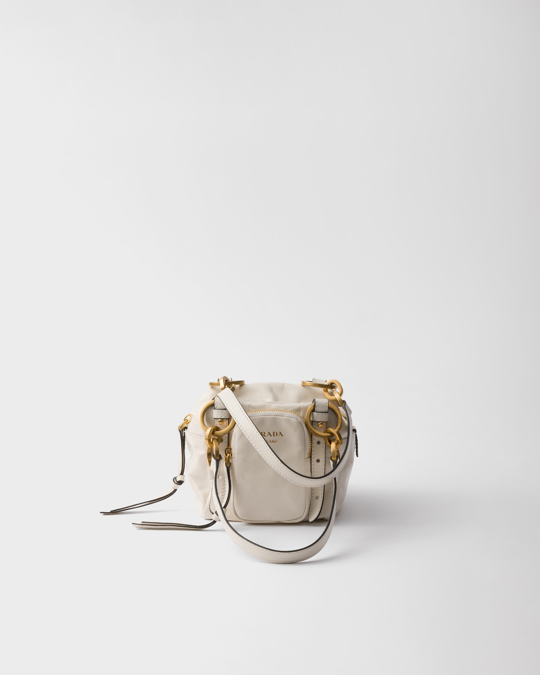 Prada Dangle Leather Mini Tote
