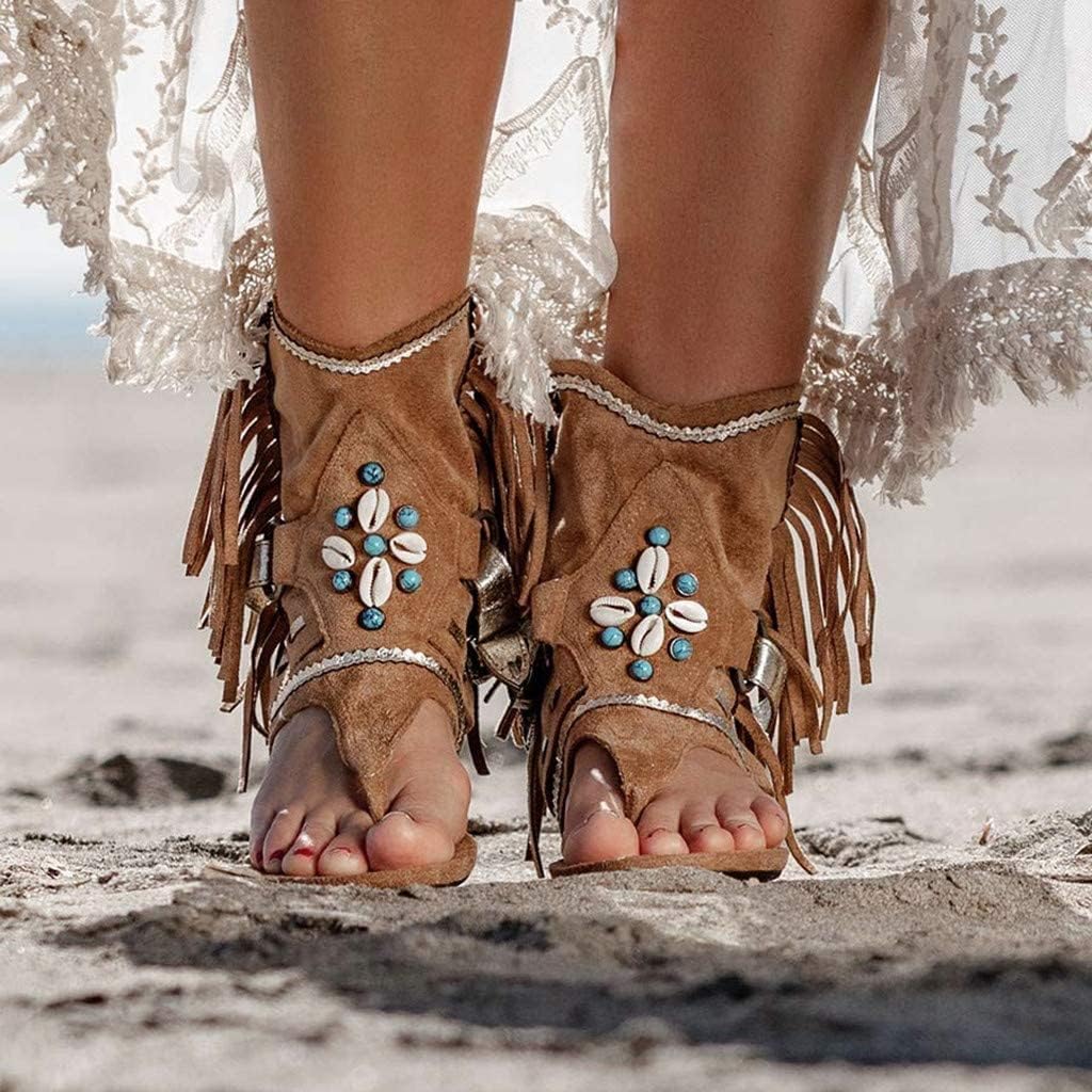 ❤️Mother's Day Sale 50% OFF❤️Women's BohemianFringed Toe Flat Sandals