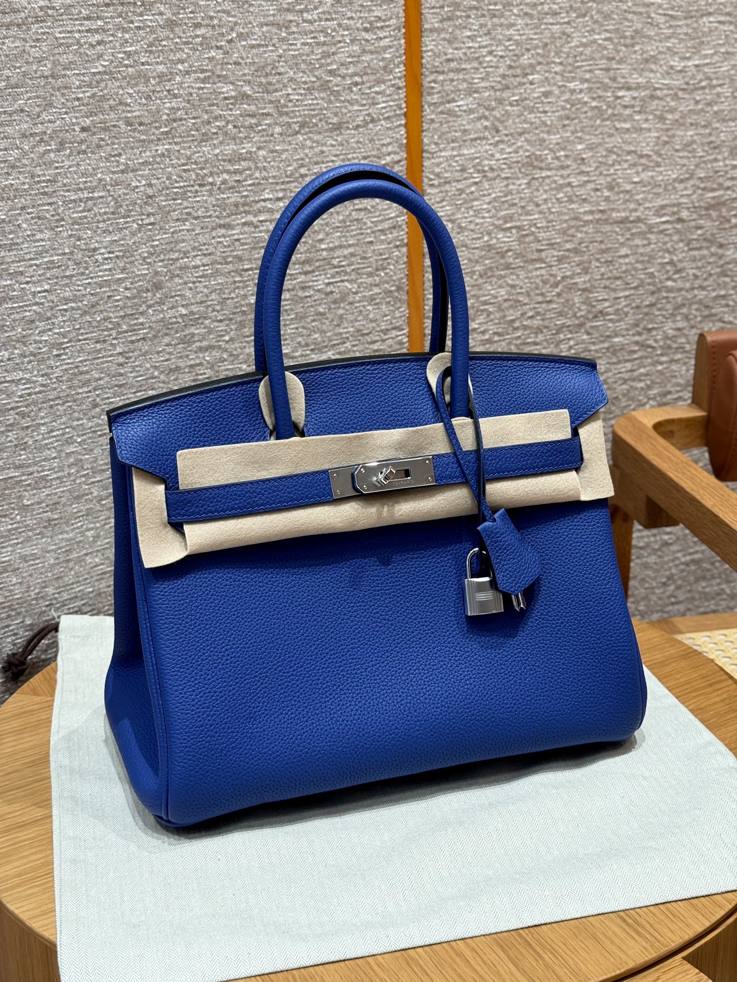 Hermès Birkin 7TBlue electric handbag (handmade to order)
