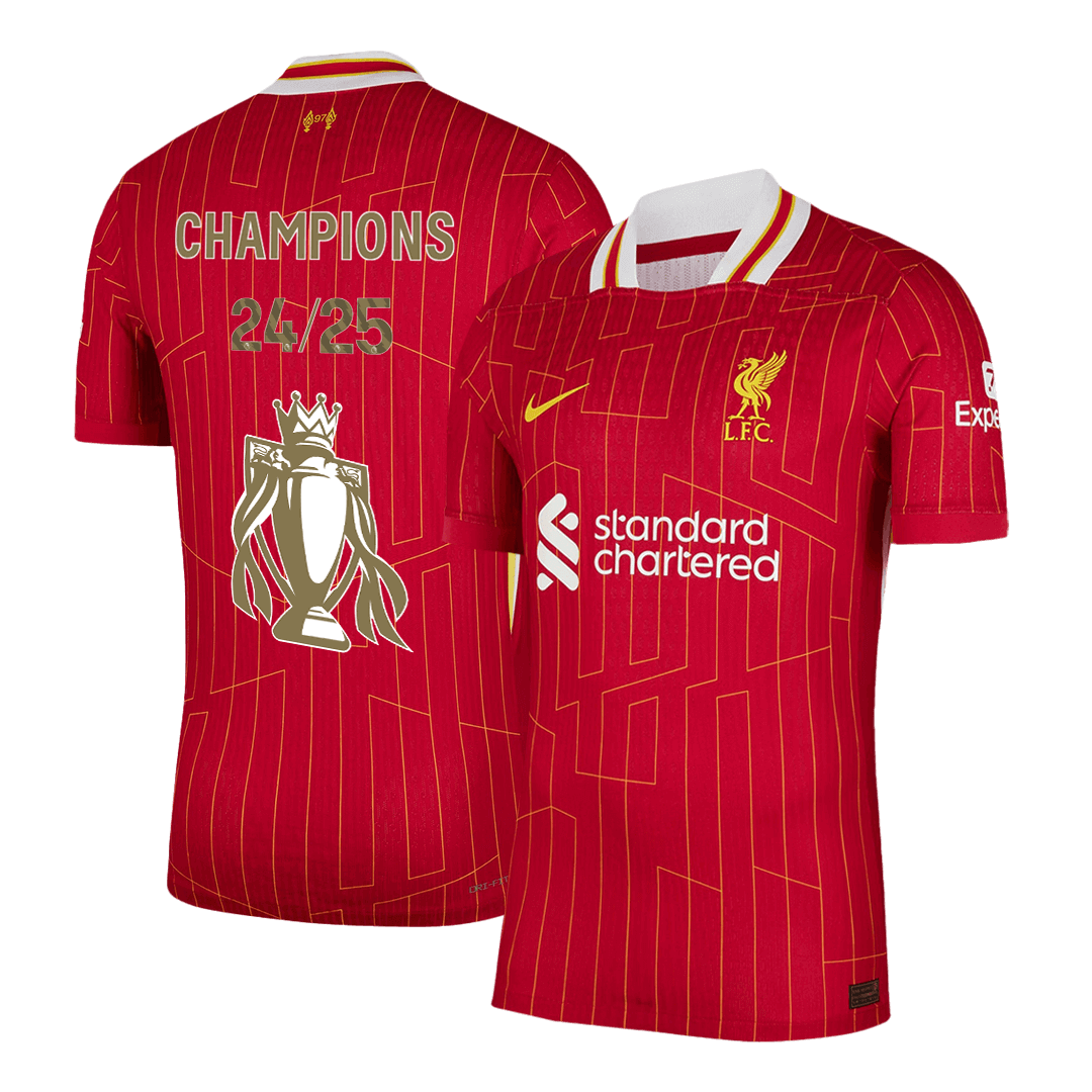 Authentic CHAMPIONS 24/25 football shirt, Liverpool 2024/25 home shirt