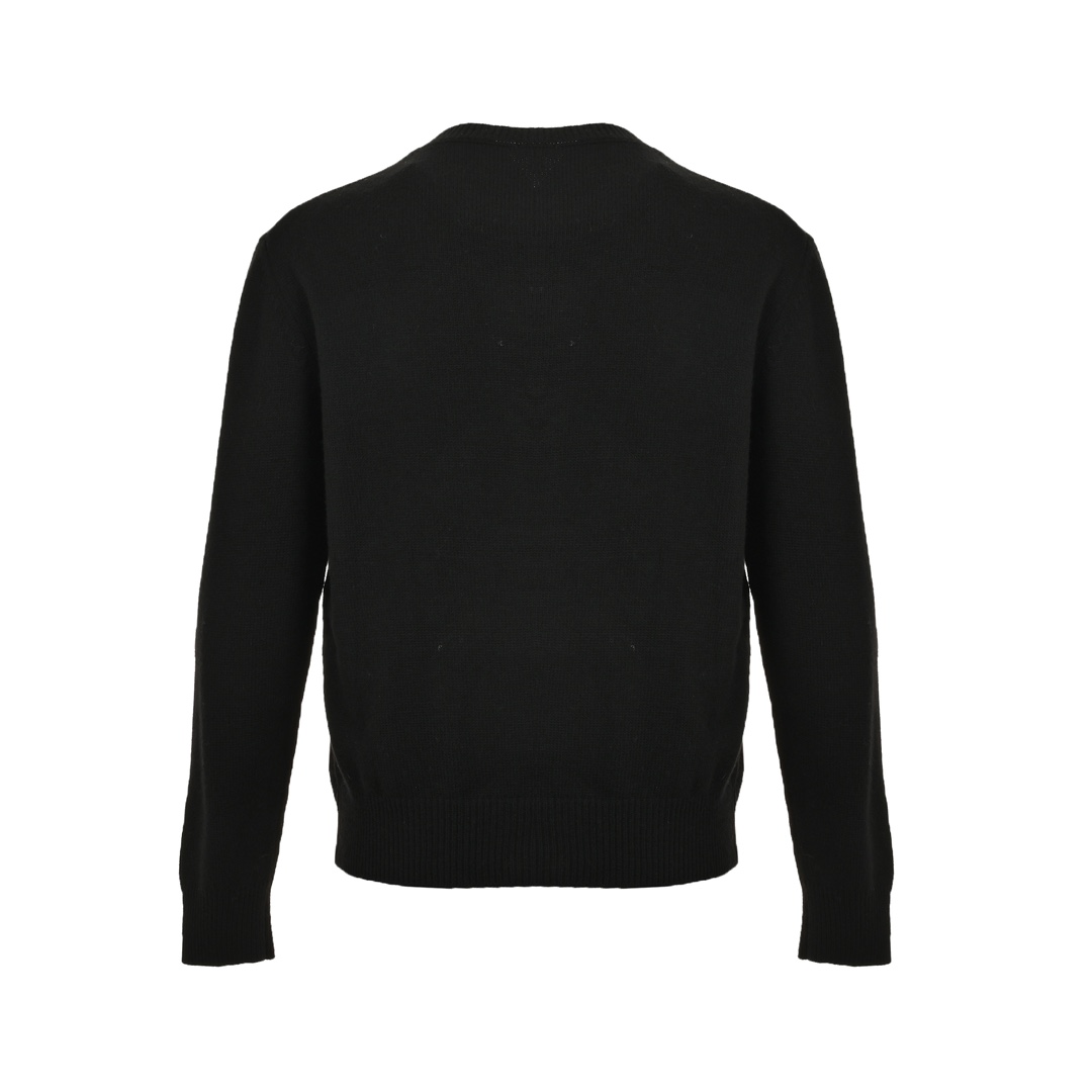 Loewe 24Fw small floral logo embroidered wool crew neck sweater