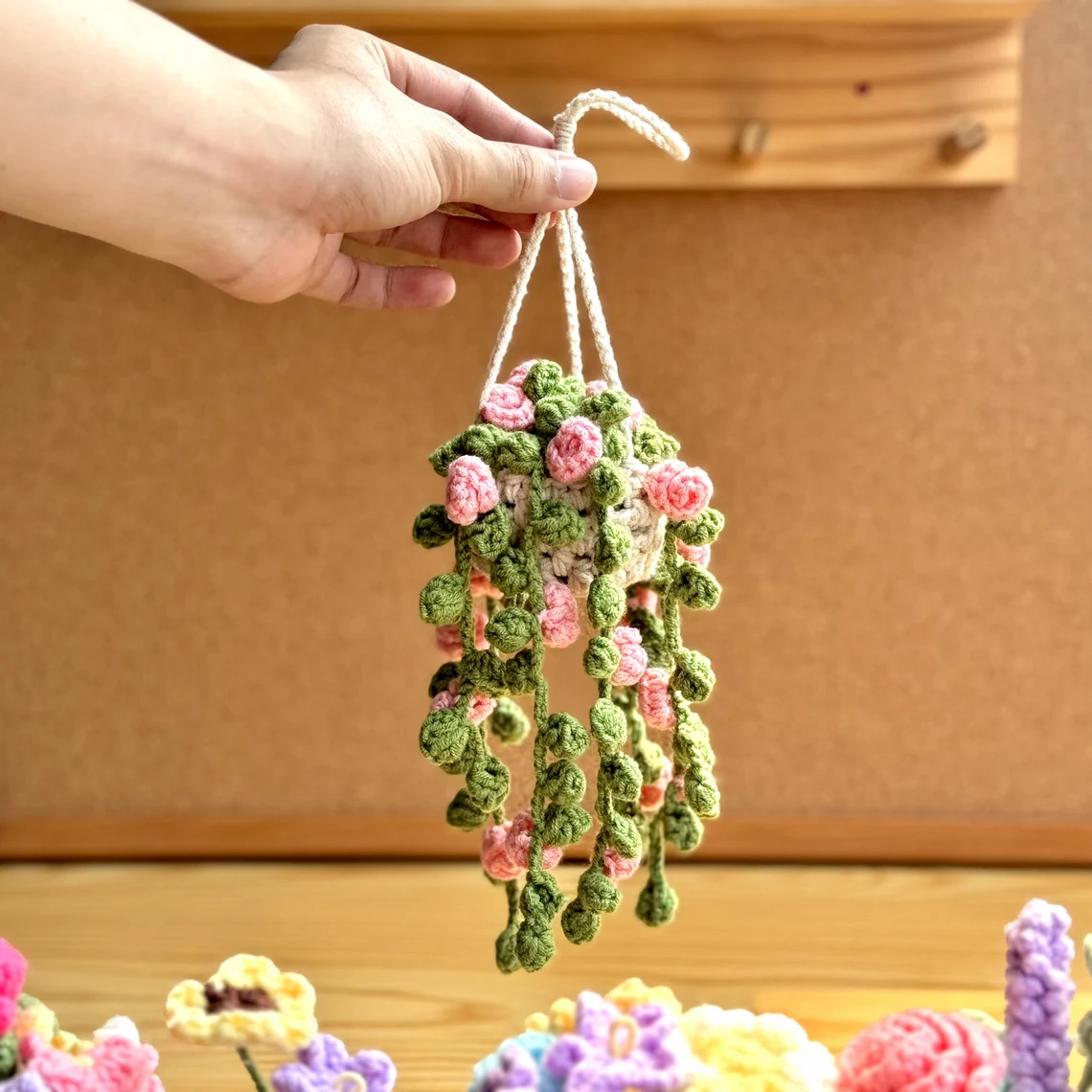 🔥Last Day 49% OFF🔥Hand embroidered flower basket hanging crochet🪴