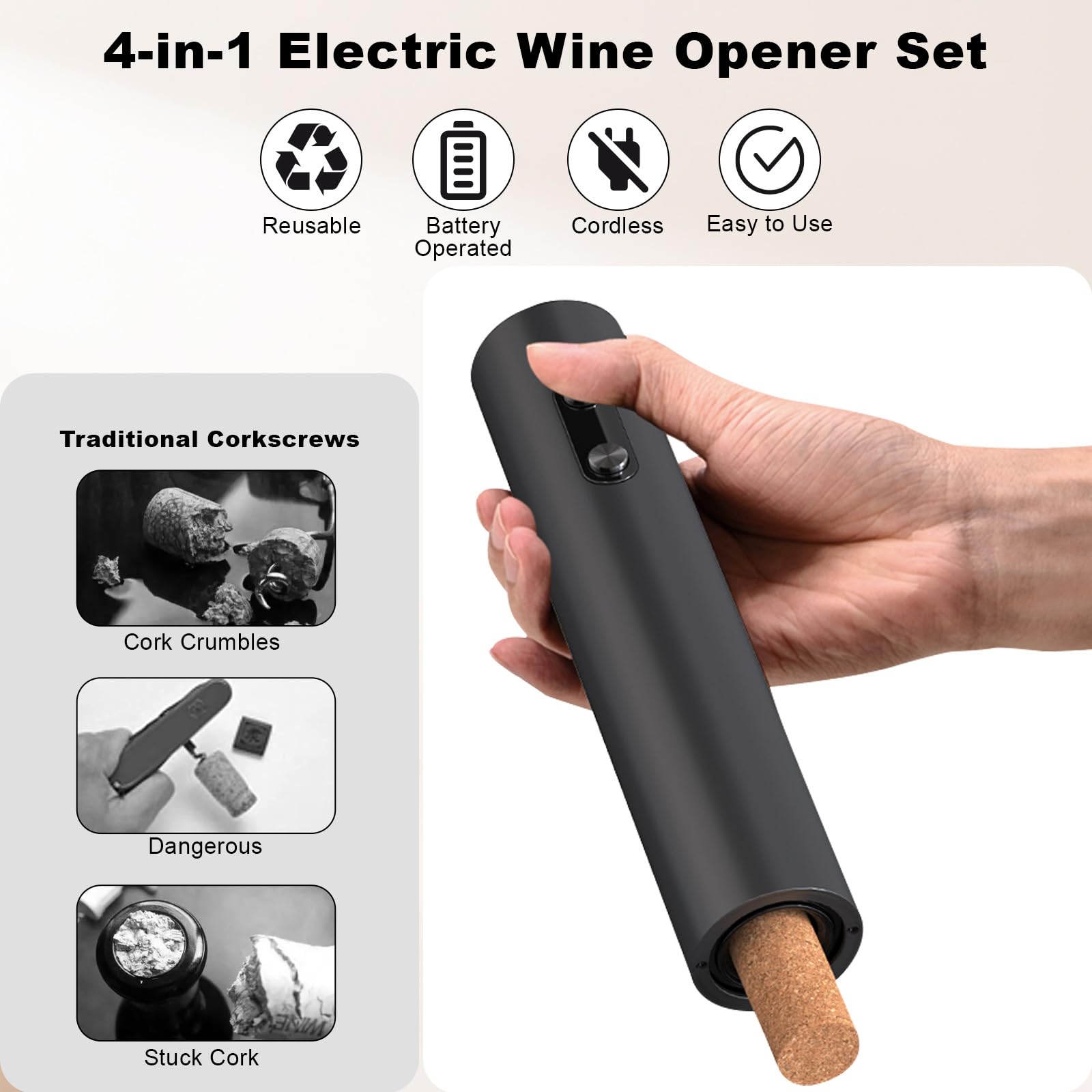 Electric Wine Opener 4 in 1 Set