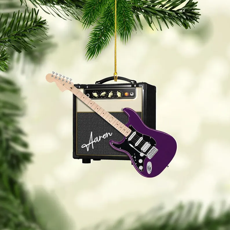 2024 Custom Name Guitar Christmas Decorations