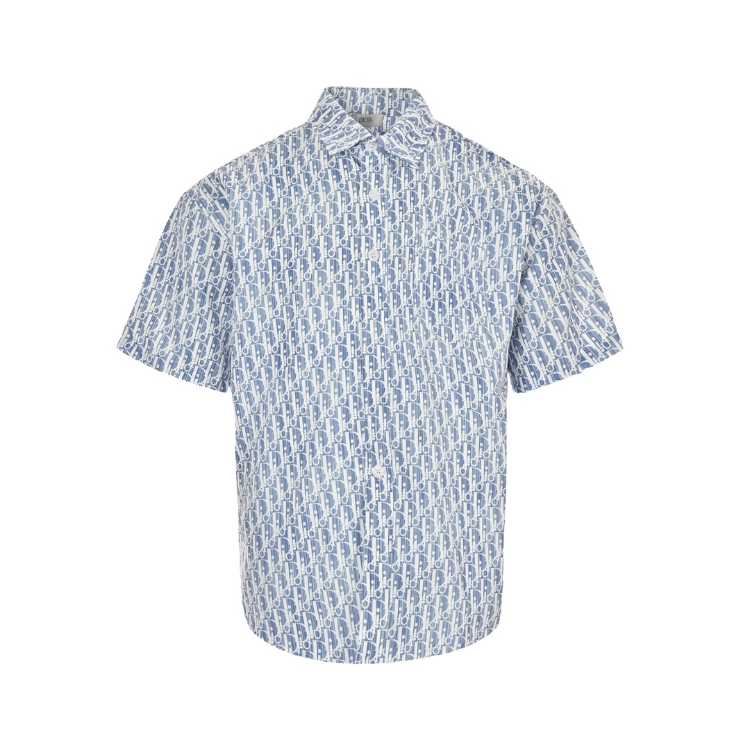 Dior 24ss full print monogram short sleeve shirt