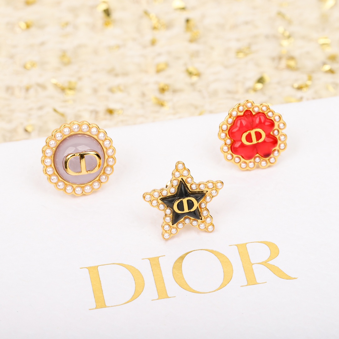 Dior three-piece earrings