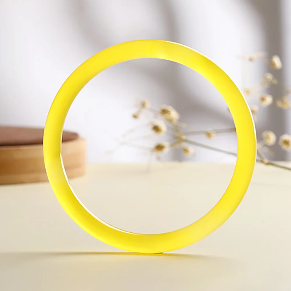 Yellow Agate Bangle Natural Jade Fine Jewelry 6MM Elegant Bracelets For Women Fashion Accessories Holiday Gifts Free Shipping