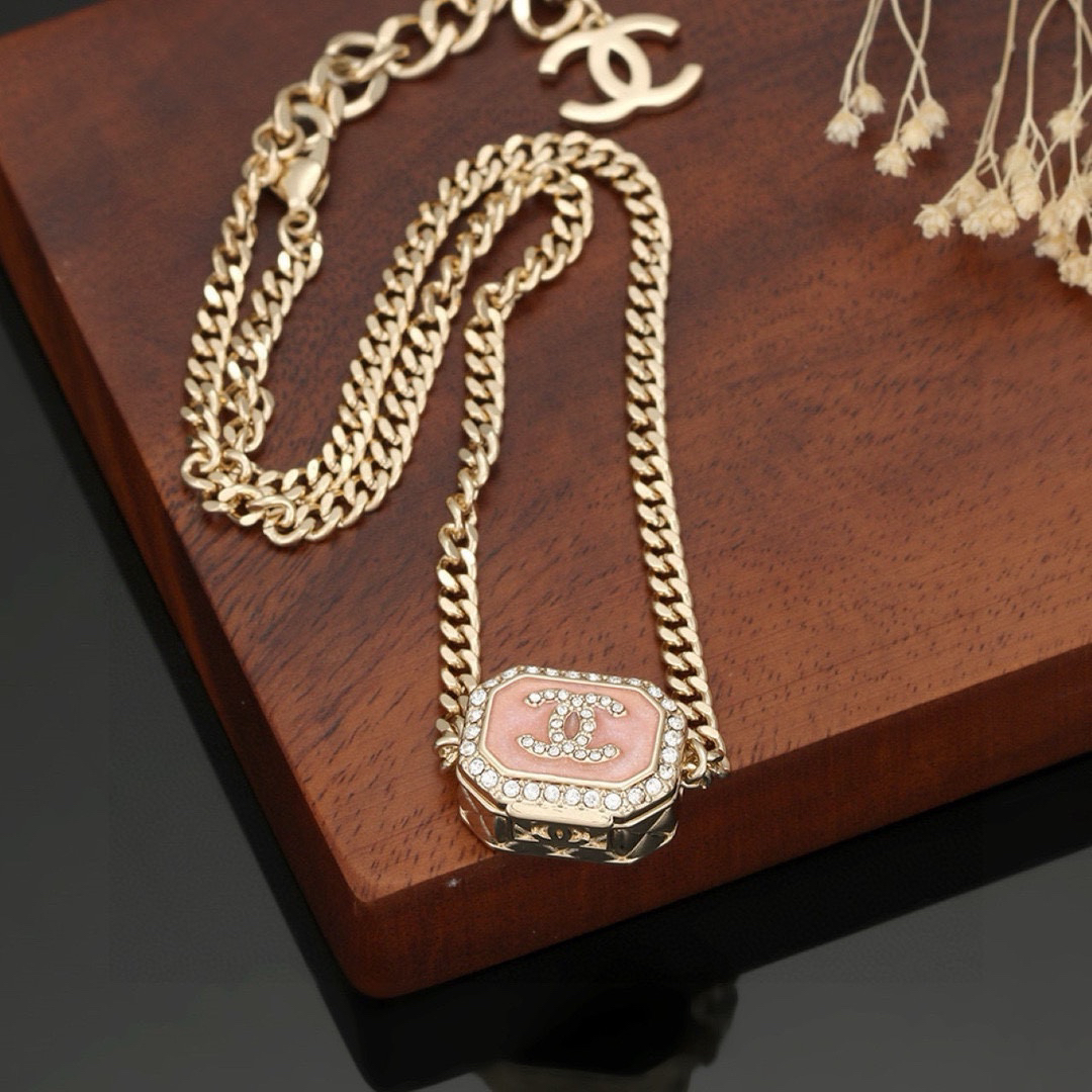 Chanel Pink Box Necklace