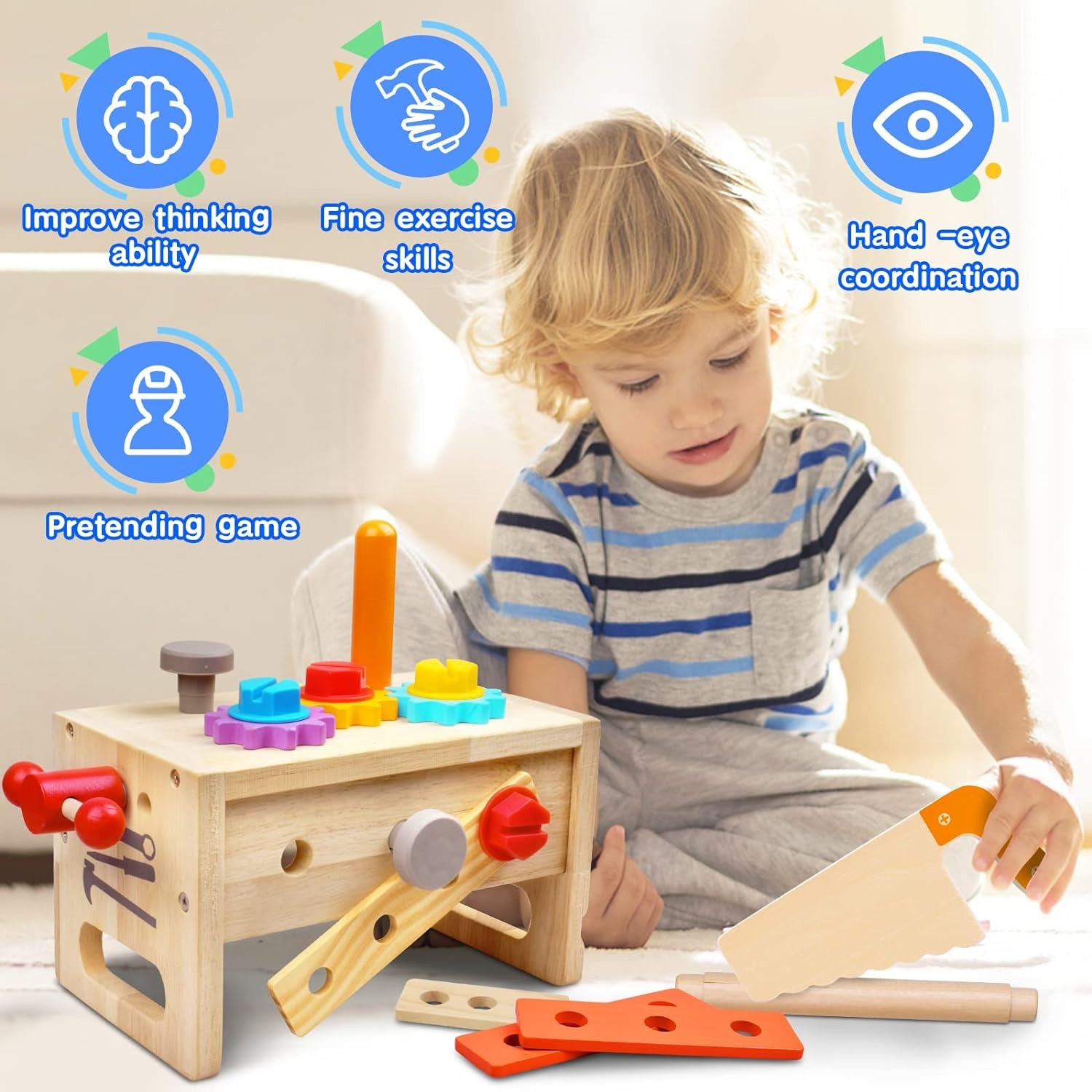 🔥ON SALE 🔥Children's Wooden Repair Tool Box🛠️