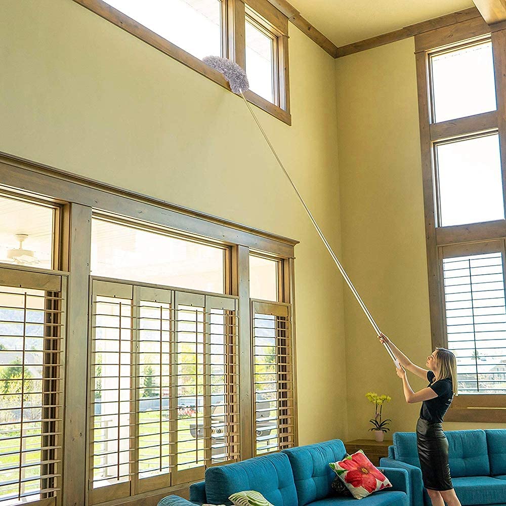 🔥Last Day 50% OFF🔥Bendable Head Microfiber Duster with Extension Pole(Stainless Steel) 30 to 100''