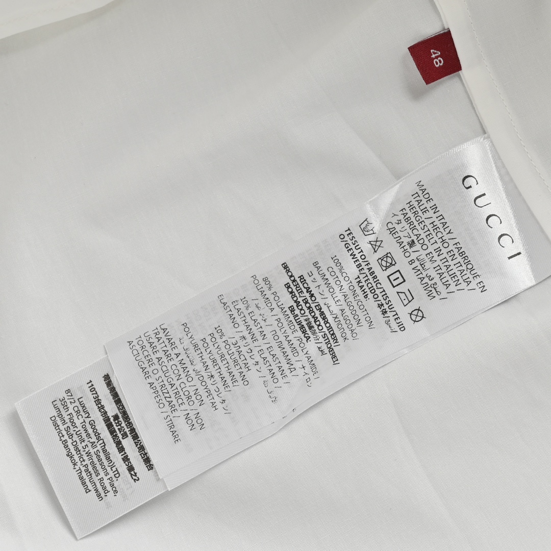 Gucci 24ss short-sleeved shirt with embossed logo on chest