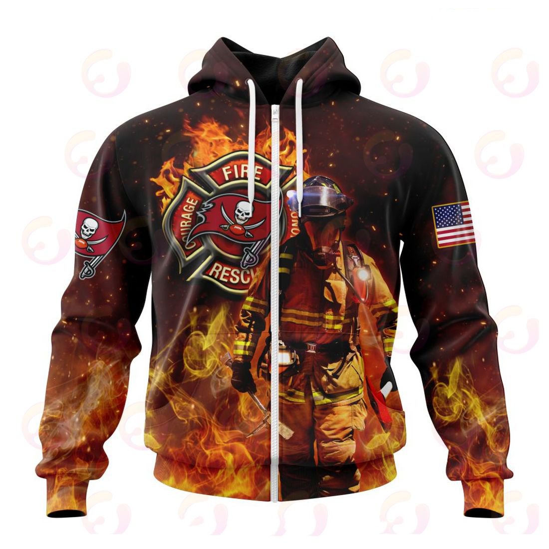 TAMPA BAY BUCCANEERS HONOR FIREFIGHTERS – FIRST RESPONDERS 3D HOODIE