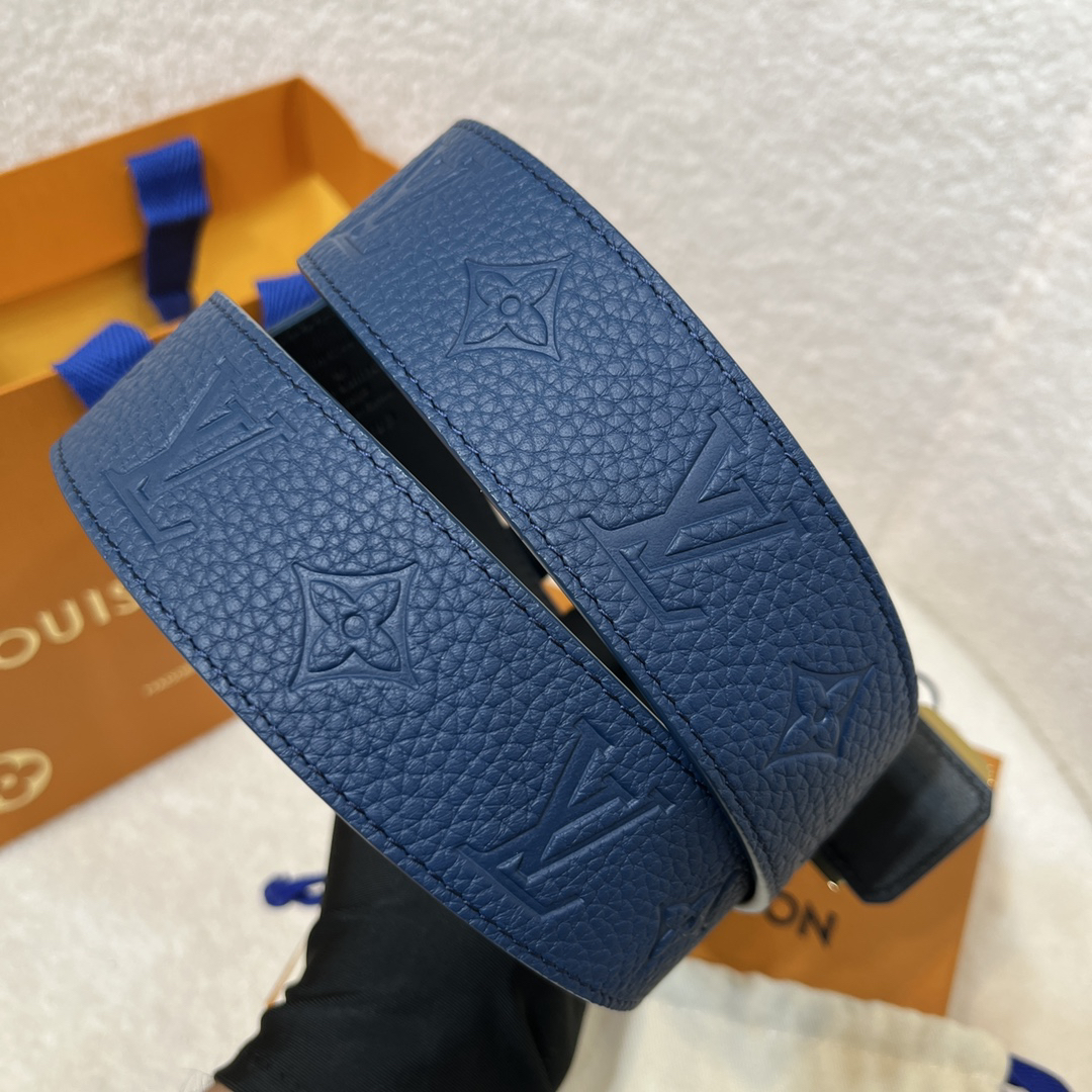 Louis Vuitton Lychee Print Men's Double-Sided Belt 4CM Width