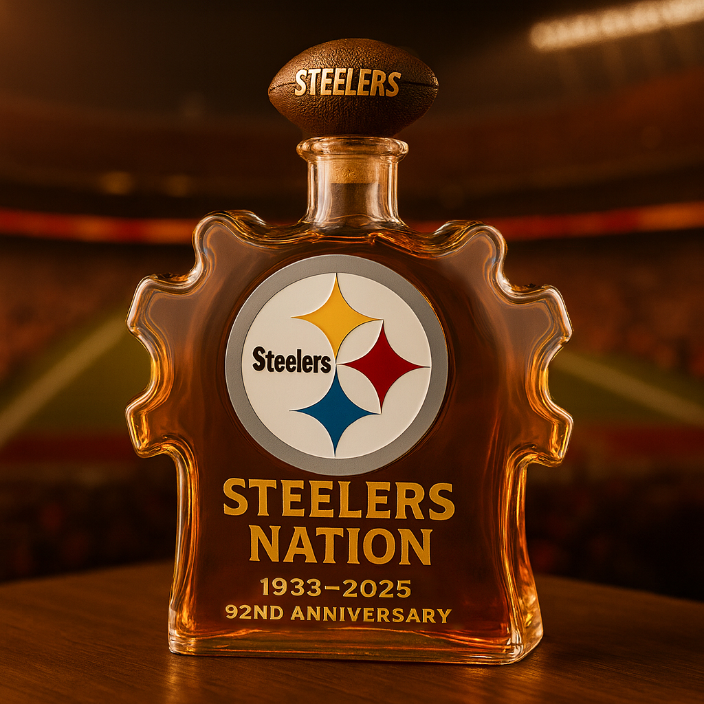 Pittsburgh Steelers 92nd Anniversary Whiskey Bottle
