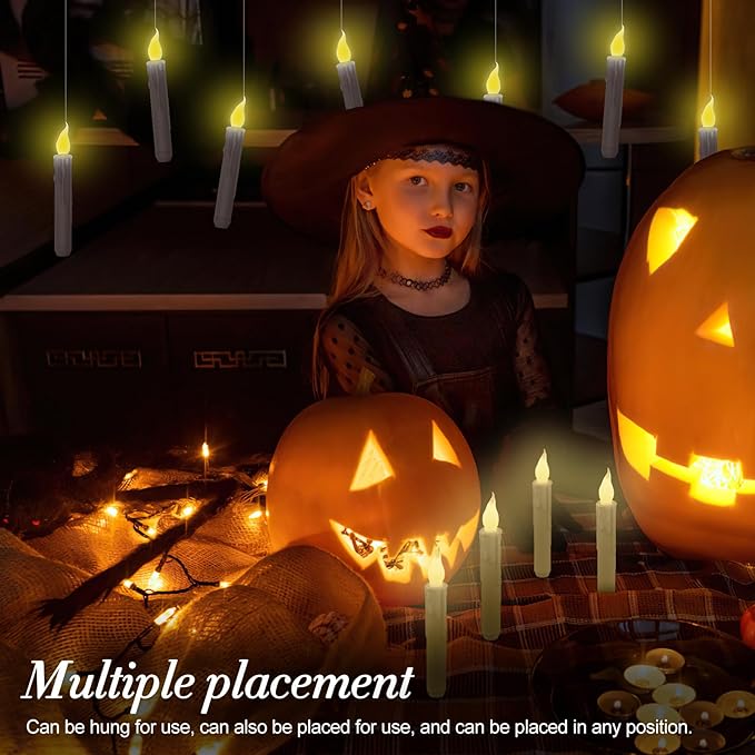 Hanging Floating Candles with Wand Remote