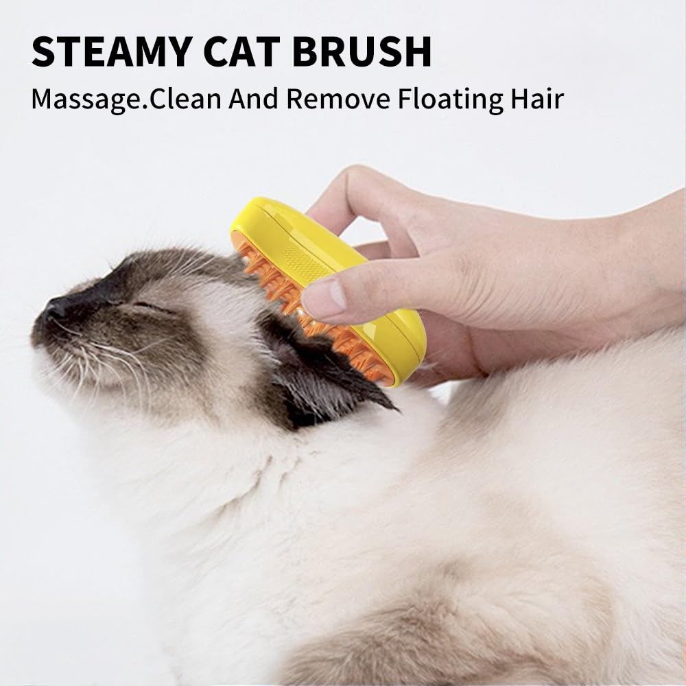 Self Cleaning Cat Steamy Brush, Cat Steamy Brush for Massage
