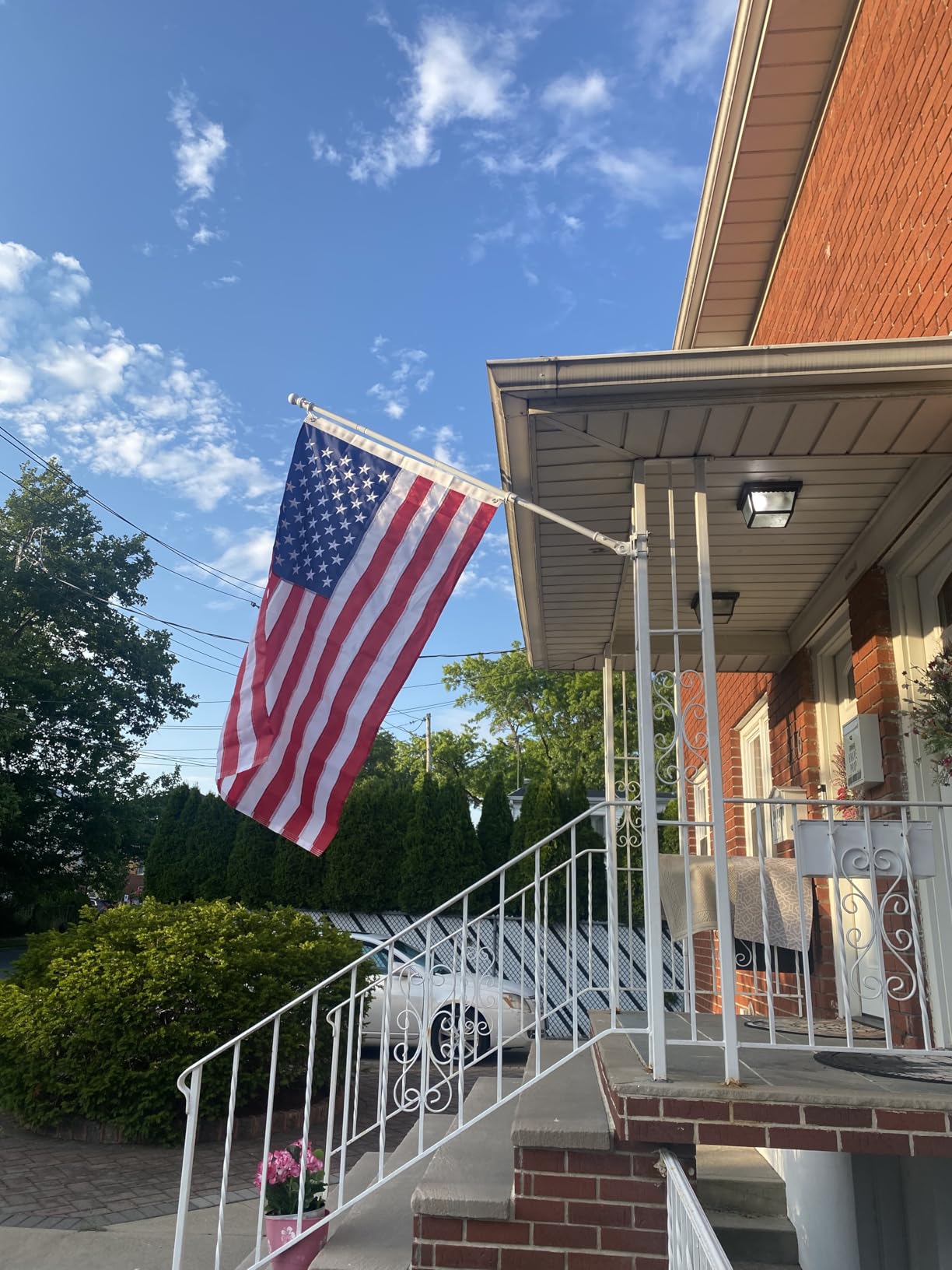 OldgloryHome Heavy Duty Flag Pole Set with 3*5FT Embroidered US Banners-kit