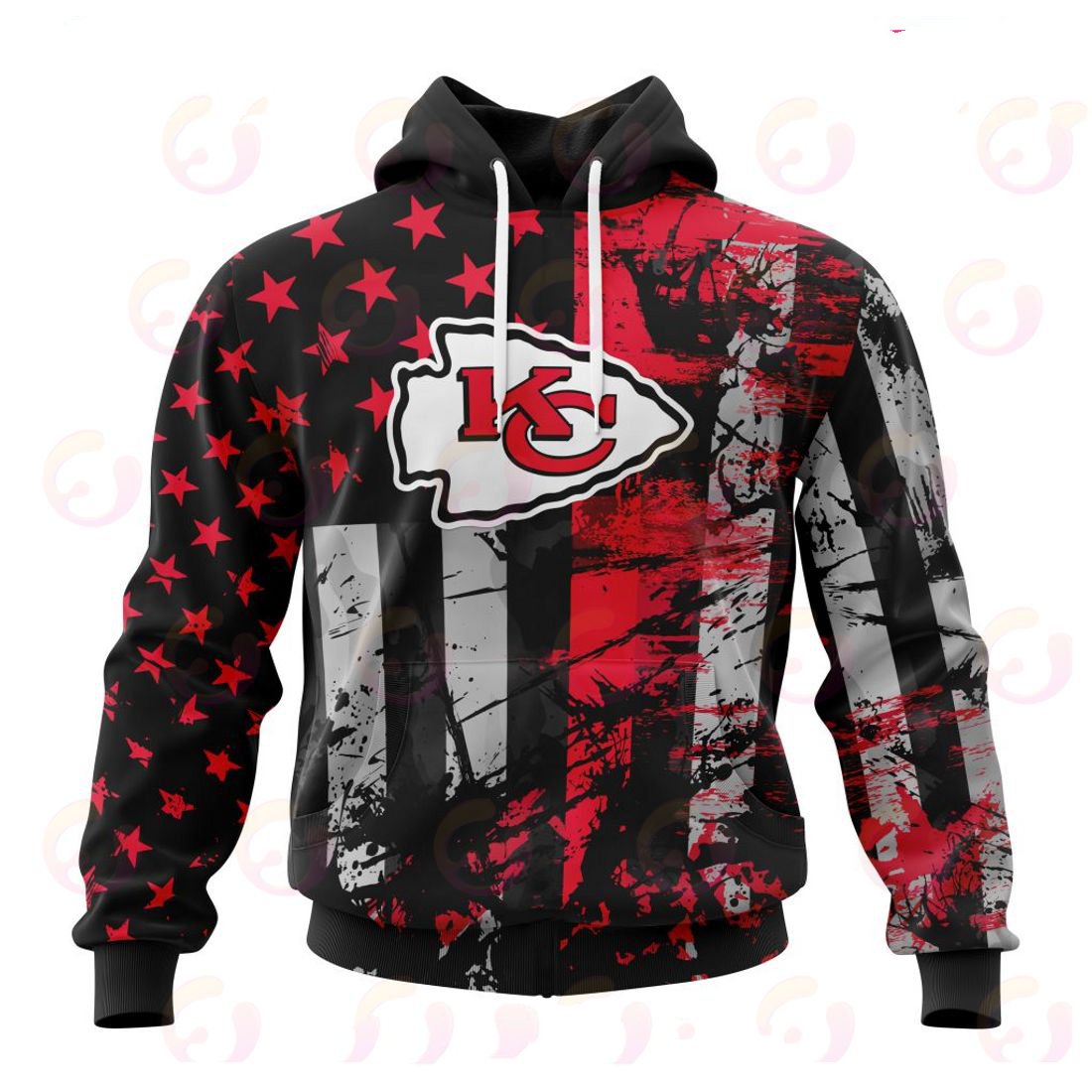 KANSAS CITY CHIEFS 3D HOODIE JERSEY FOR AMERICA