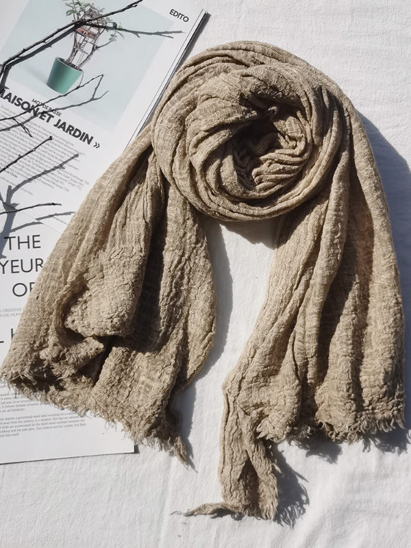 Vintage Faded Fray Hem Scarf