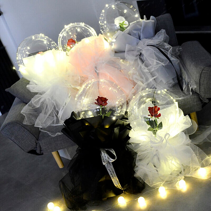 (🔥Valentine's Day Hot Sale -50% OFF)Luminous Balloon Rose Bouquet-BUY 5 FREE SHIPPING