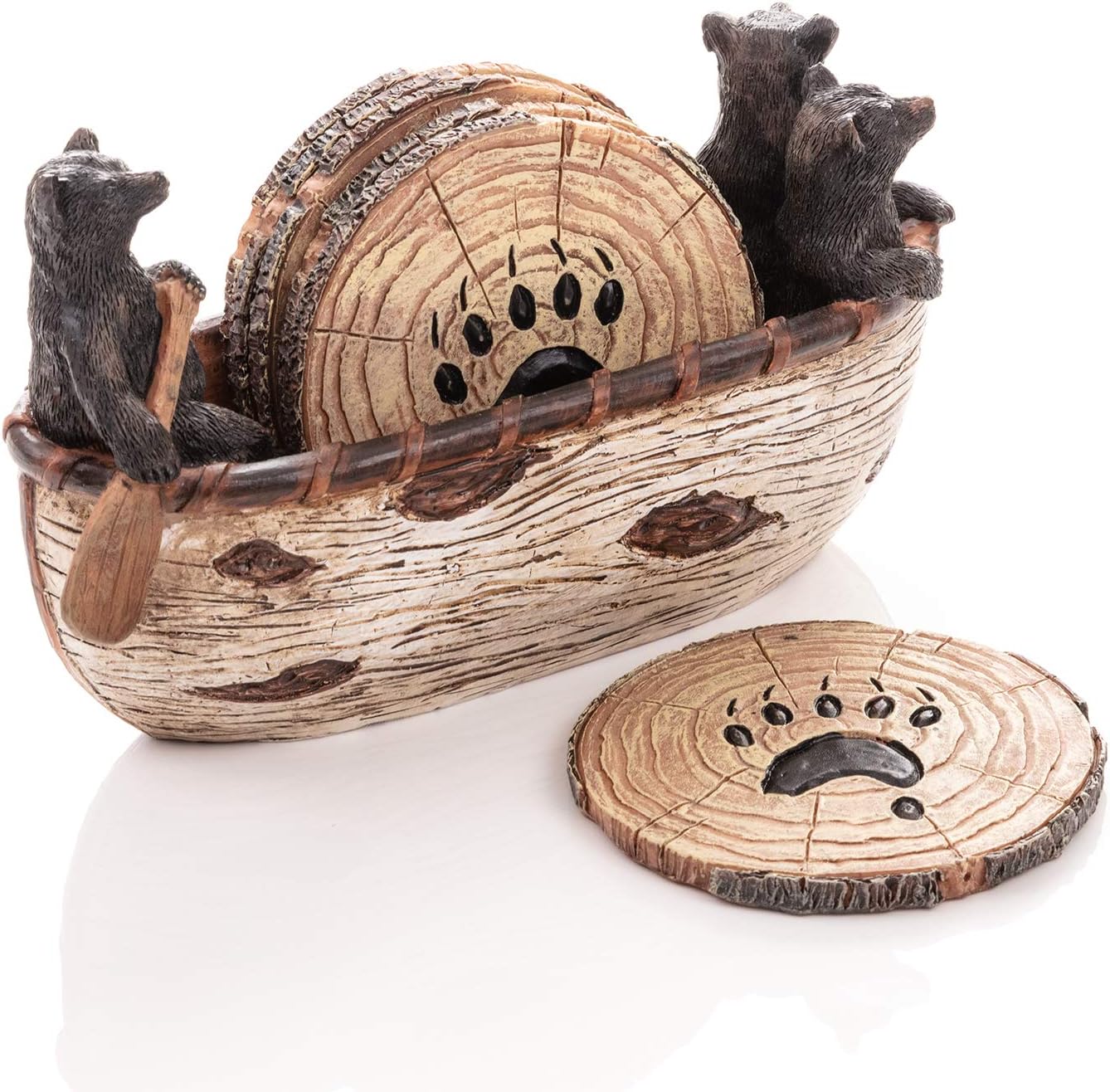 🔥On Sale🔥Handmade Canoe Bear Coasters Set of 6