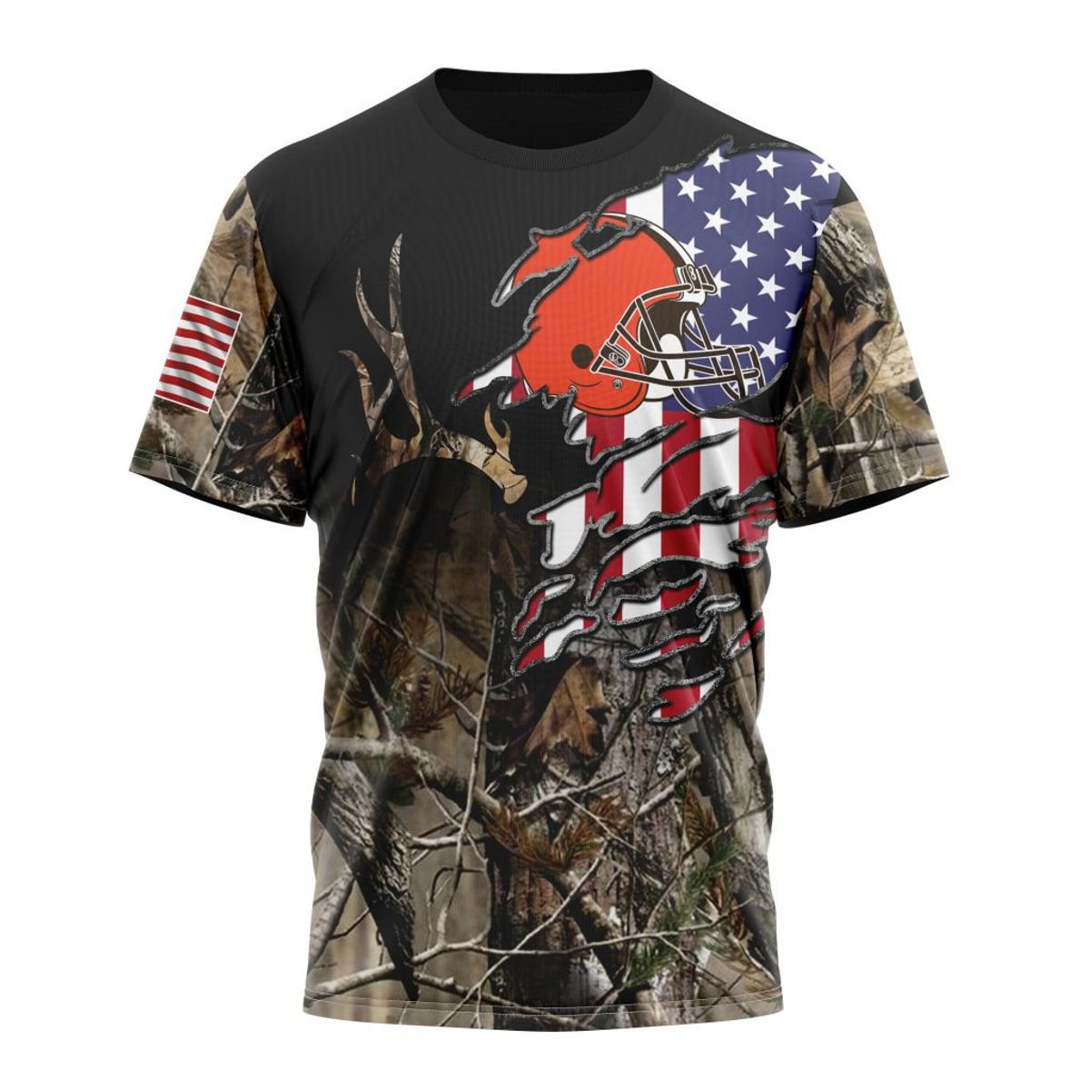 CLEVELAND BROWNS 3D HOODIE CAMO REALTREE HUNTING