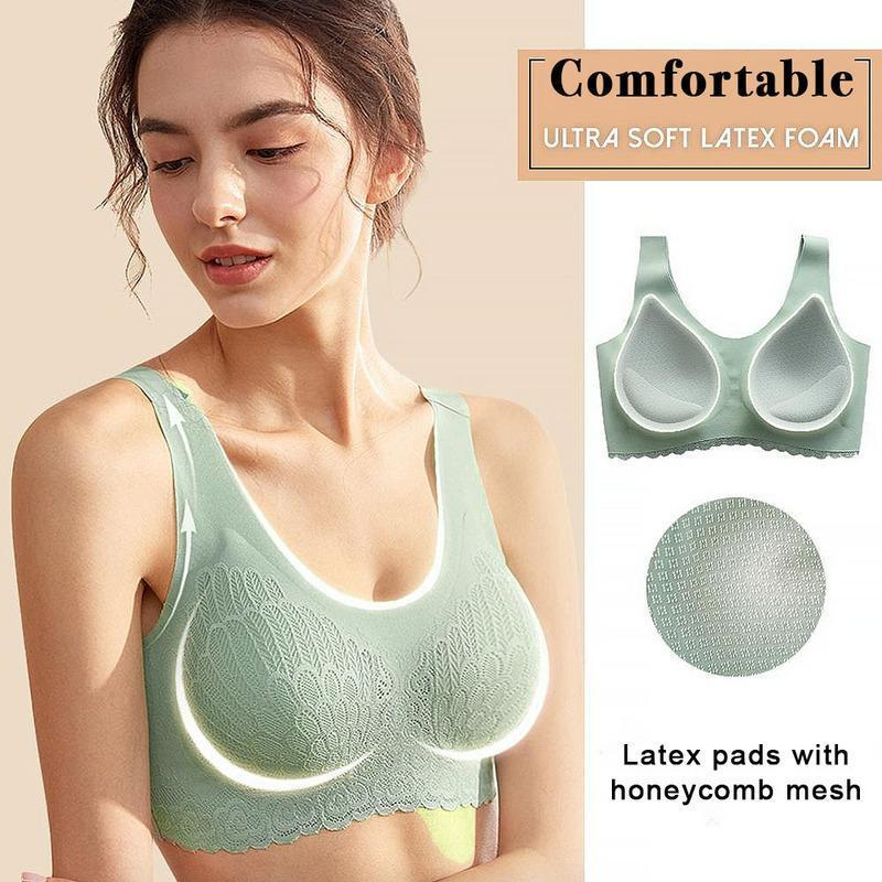 Buy 2 Free Shipping--Wireless Push Up Comfort Shock-proof Latex Pad Lace Bra