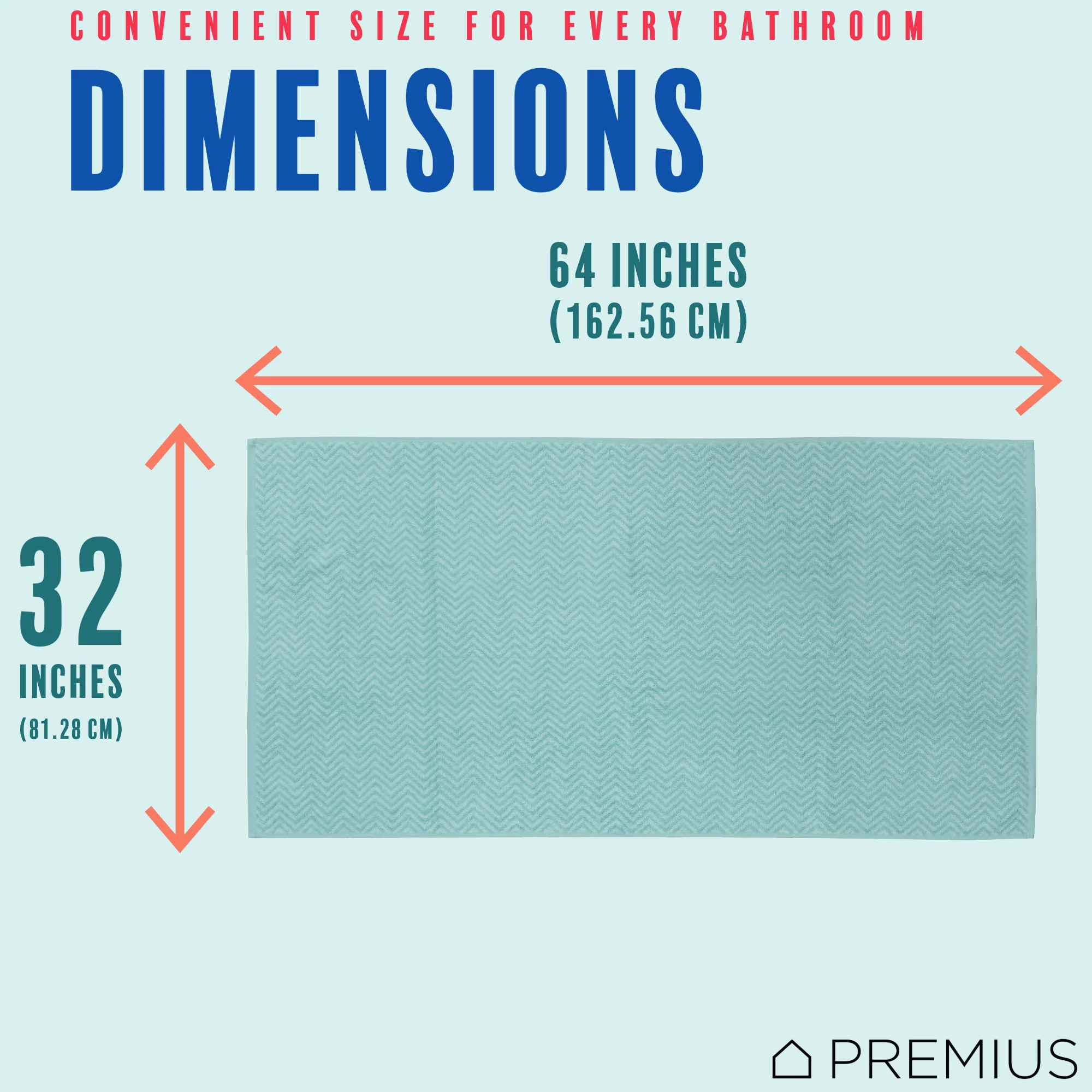 PREMIUS 2 Pack Chevron 100% Cotton Yarn Dyed Bath Sheet Towel, 32x64 Inches