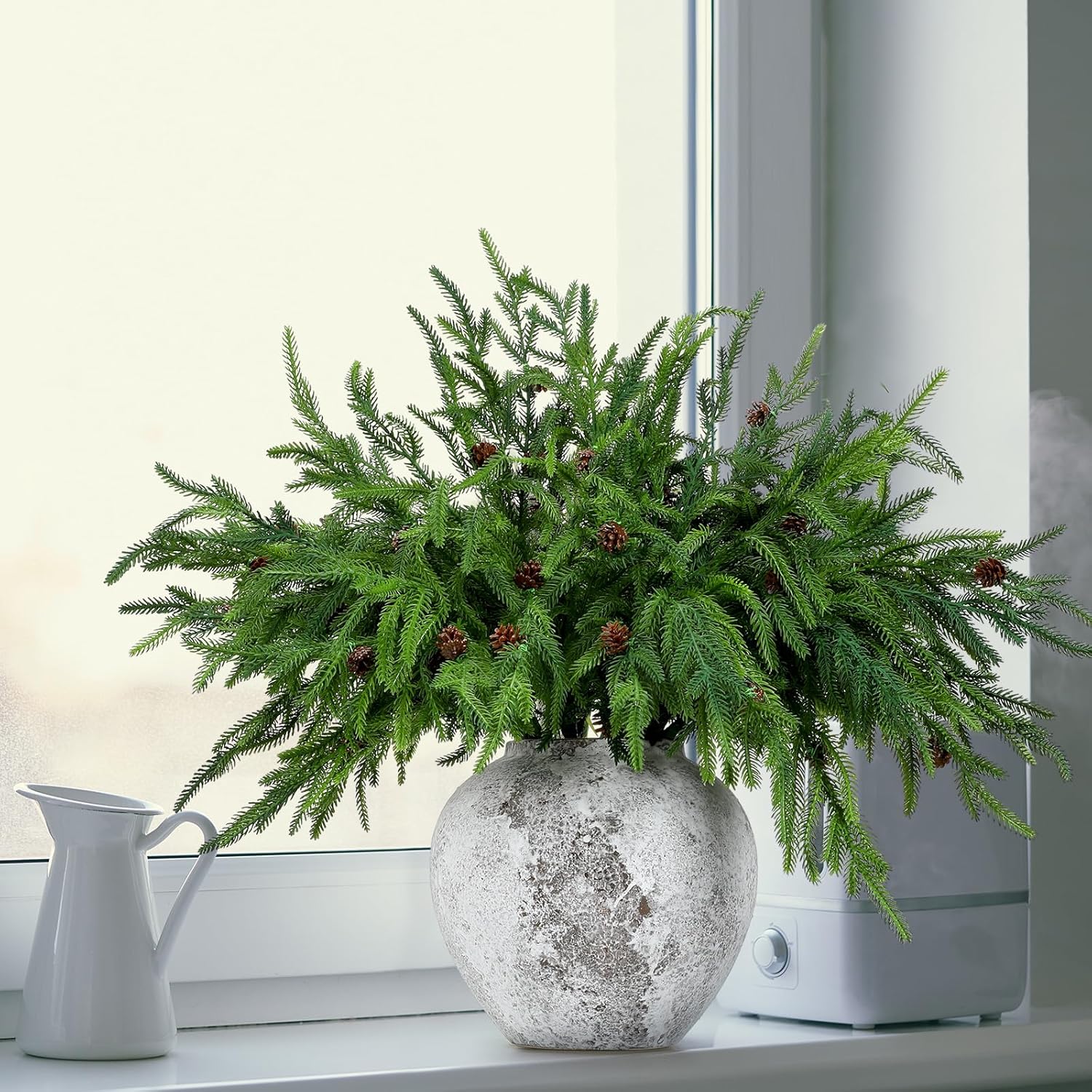 🎅2024 Christmas Promos🔥Xmas Norfolk Pine Branches with Pine Cones