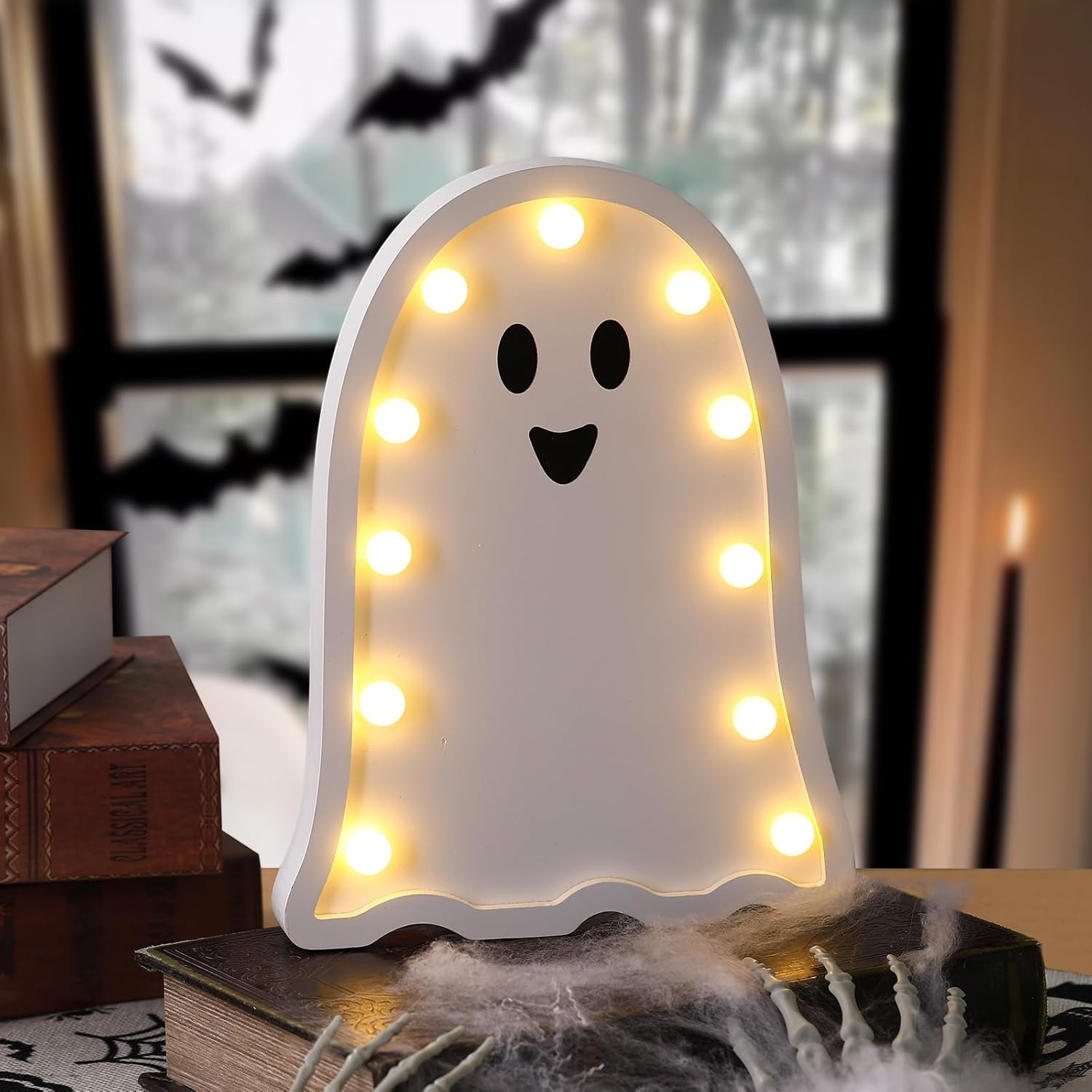 ✨Flash Sale✨Halloween Decorations-Light Up Handmade Wooden Ghost