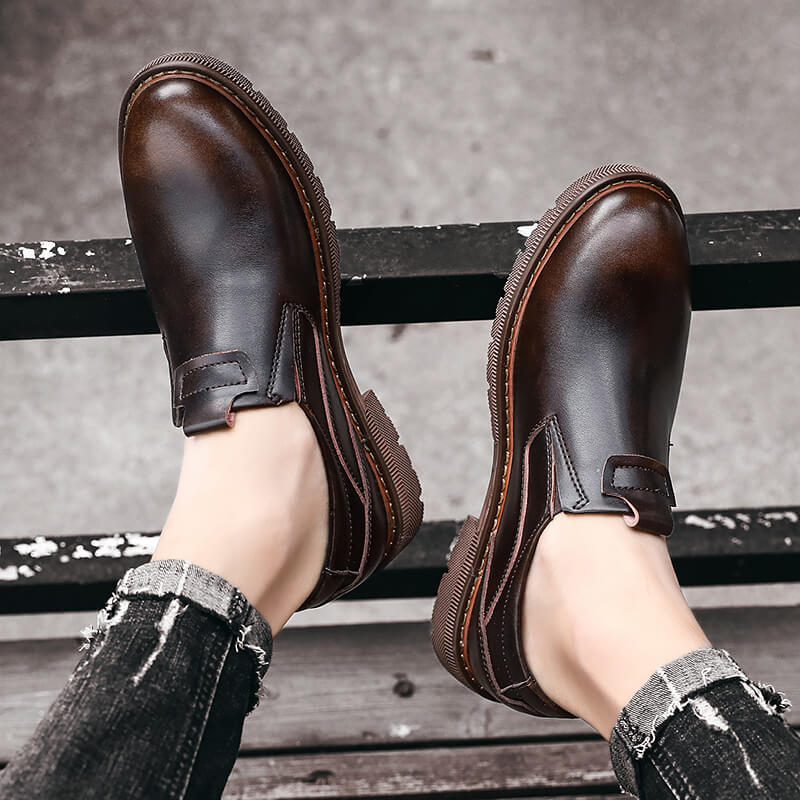 Men's Genuine Leather Slip-On Loafers