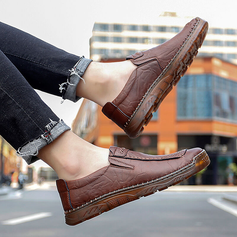 Men's Handmade Slip-on Casual Leather Shoes