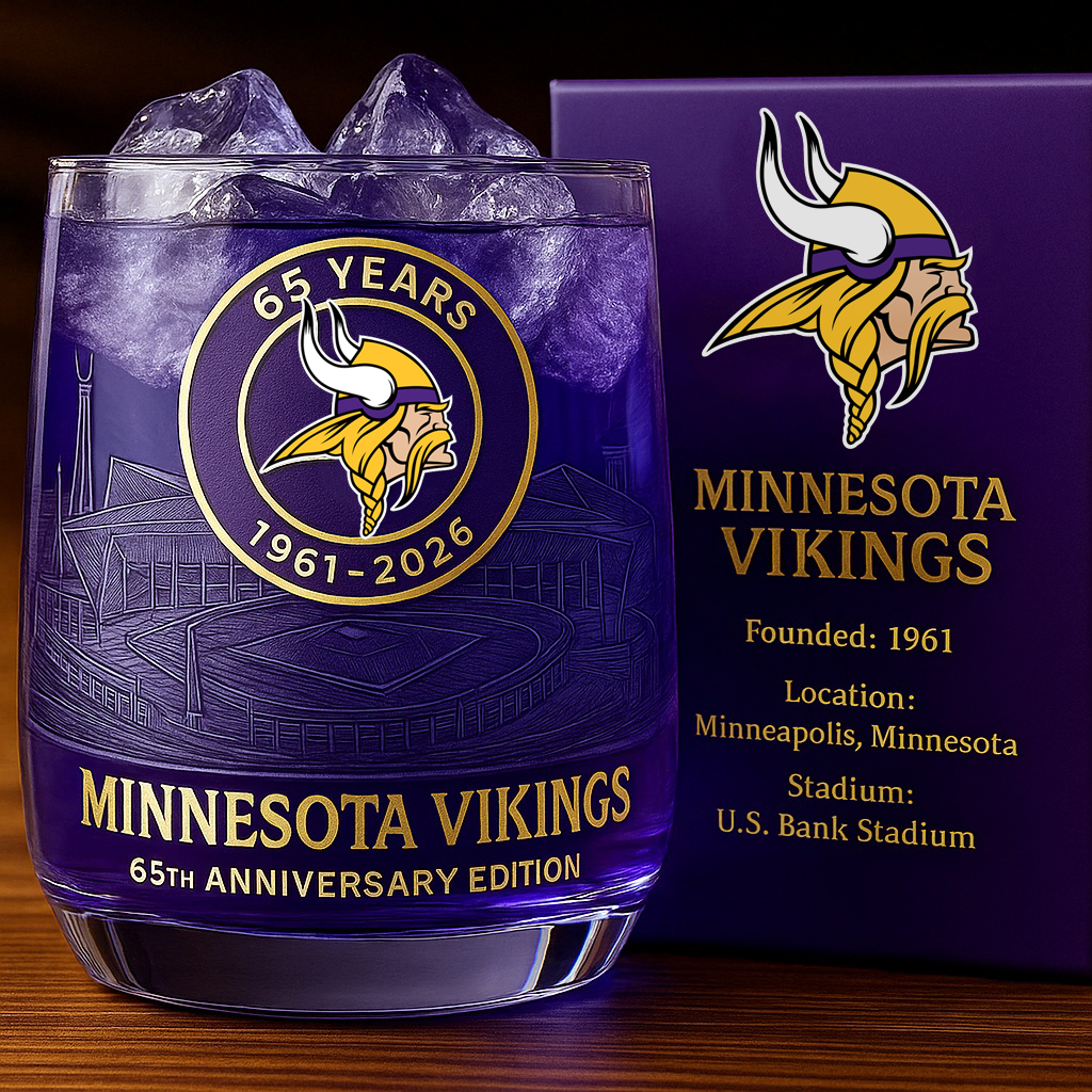 Minnesota Vikings 65th Anniversary Rocks Glass