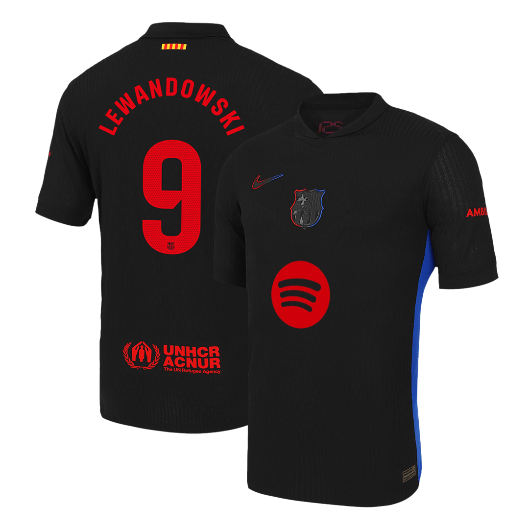 Authentic LEWANDOWSKI #9 Barcelona Away Football Shirt 2024/25 Spotify logo without text
