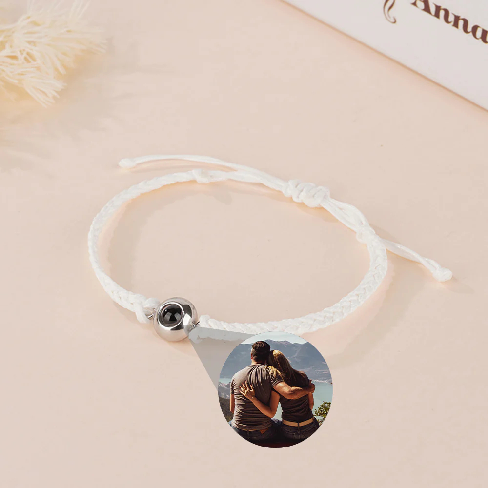 Personalized Braided Rope Photo Projection Bracelet Sweet Cool Gift