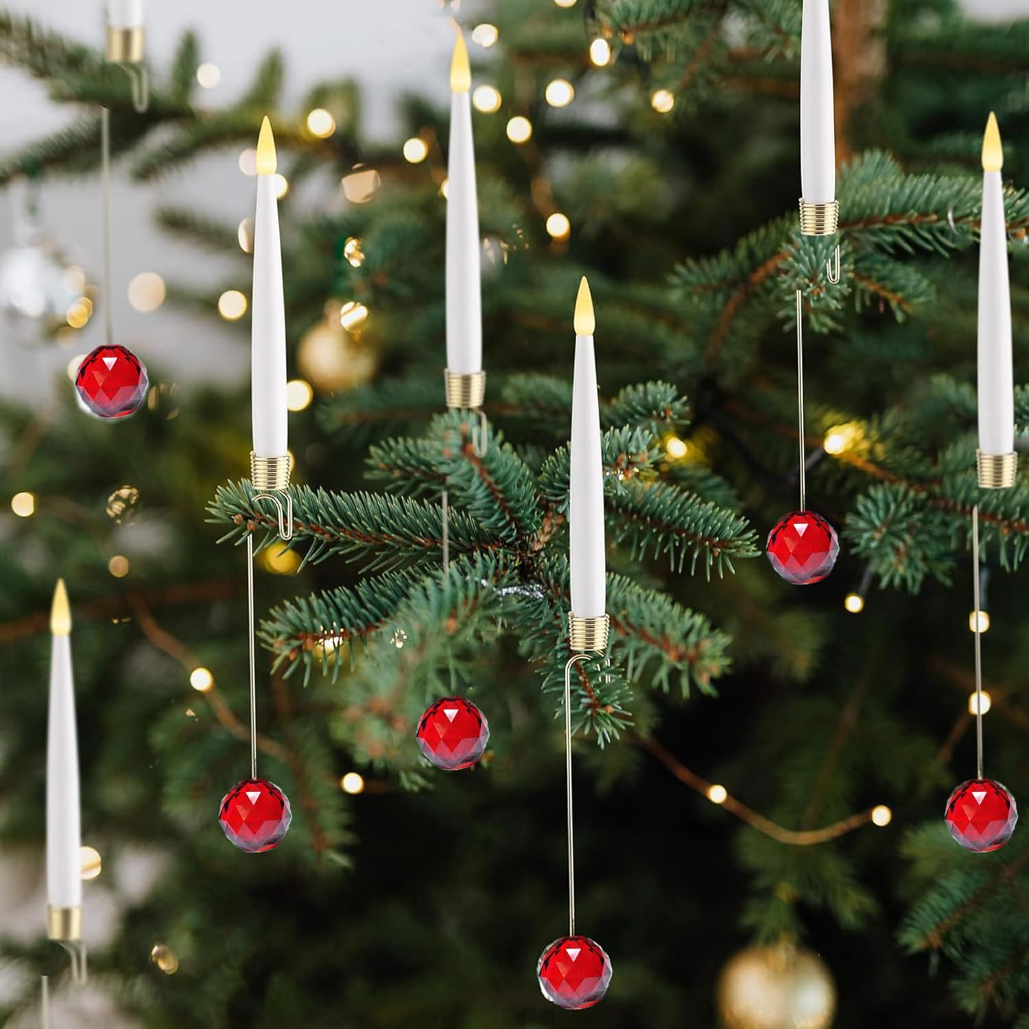 🎄CHRISTMAS ON SALE🔥Christmas Tree Candles with Hooks & Remote - 8 Pack