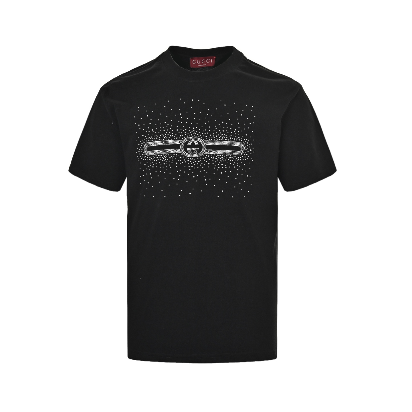 Gucci 25ss rhinestone logo short sleeve