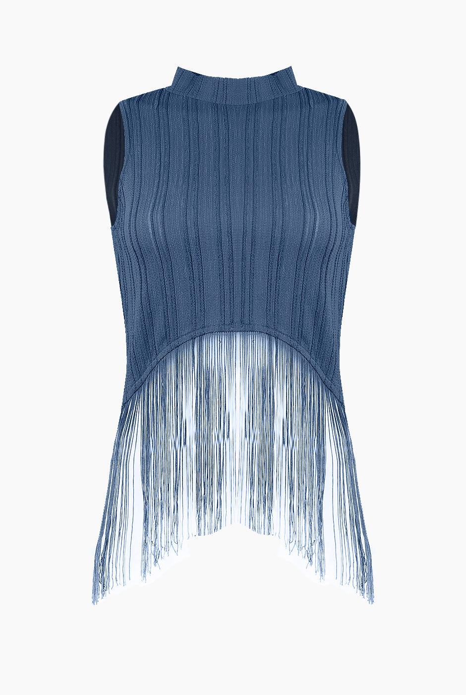 Blusa con flecos color azul