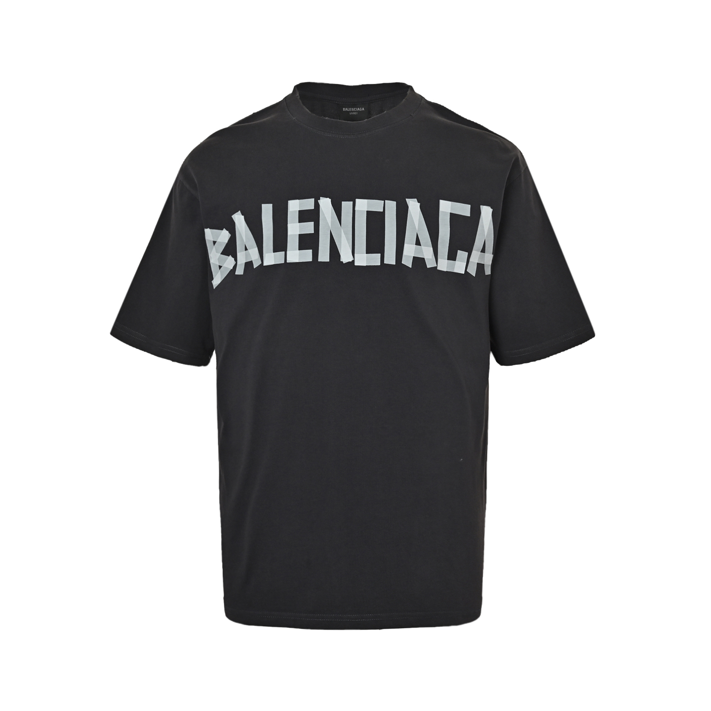 Balenciaga 25ss white tape print short sleeve