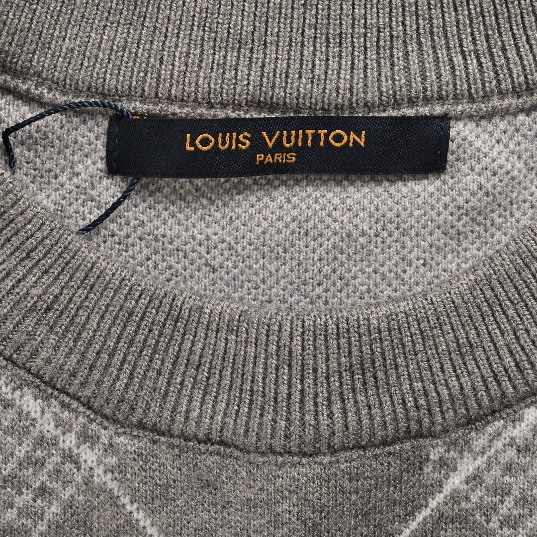 Louis Vuitton 24Fw diamond check cashmere and wool knit sweater